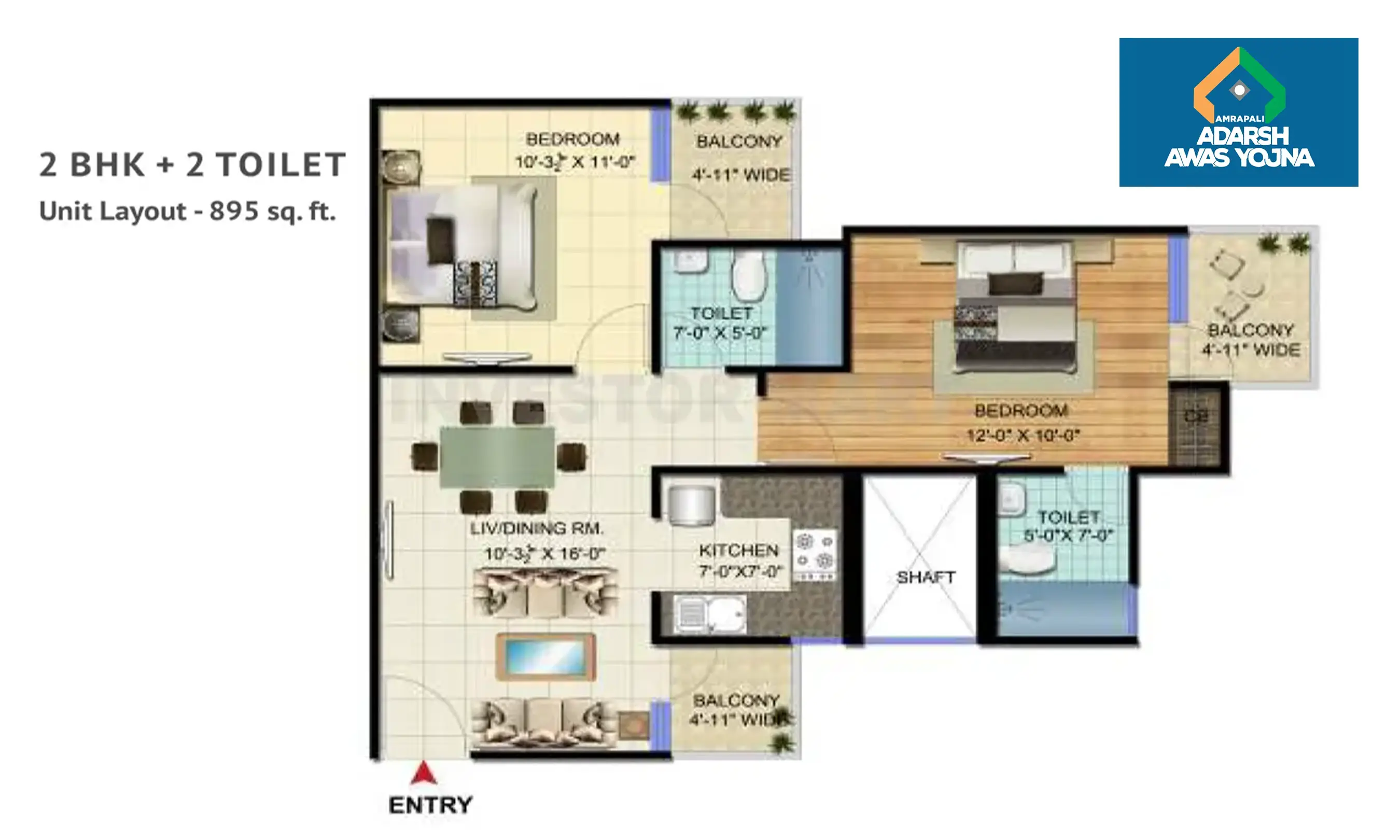 895 Sqft