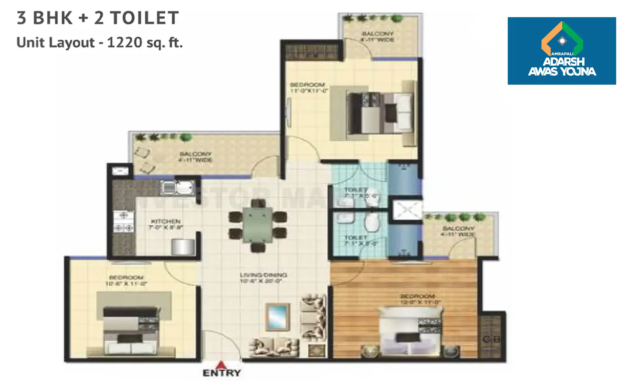1220 Sqft