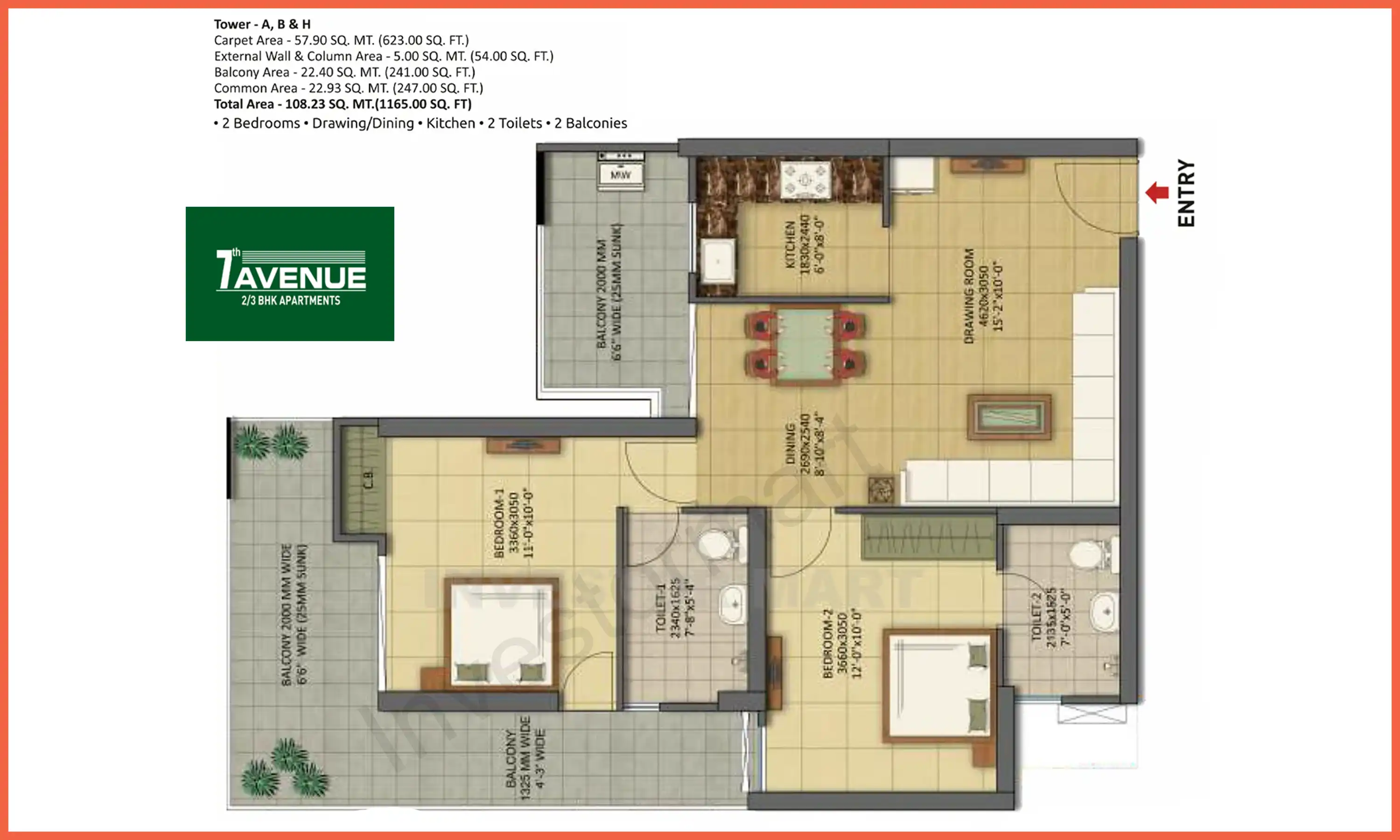1165 Sqft