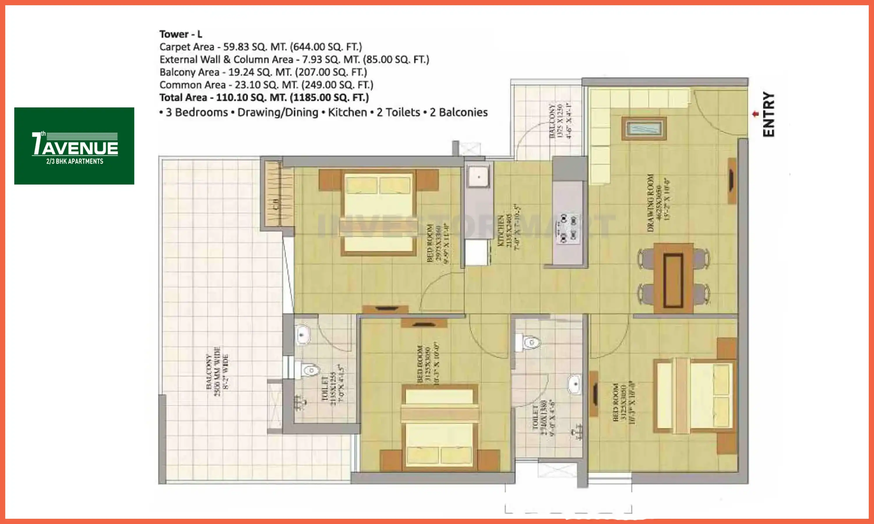 1185 Sqft