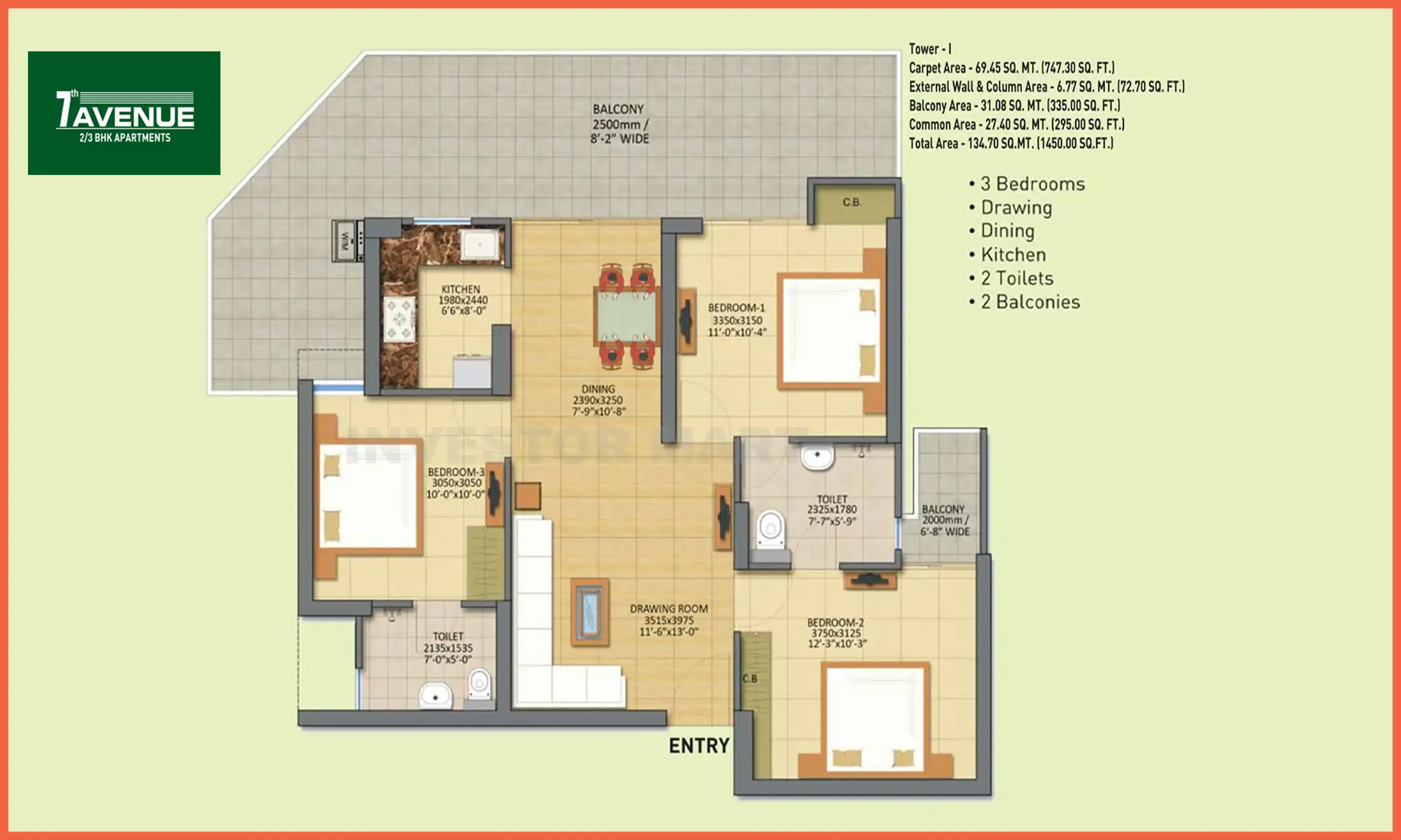 1450 Sqft