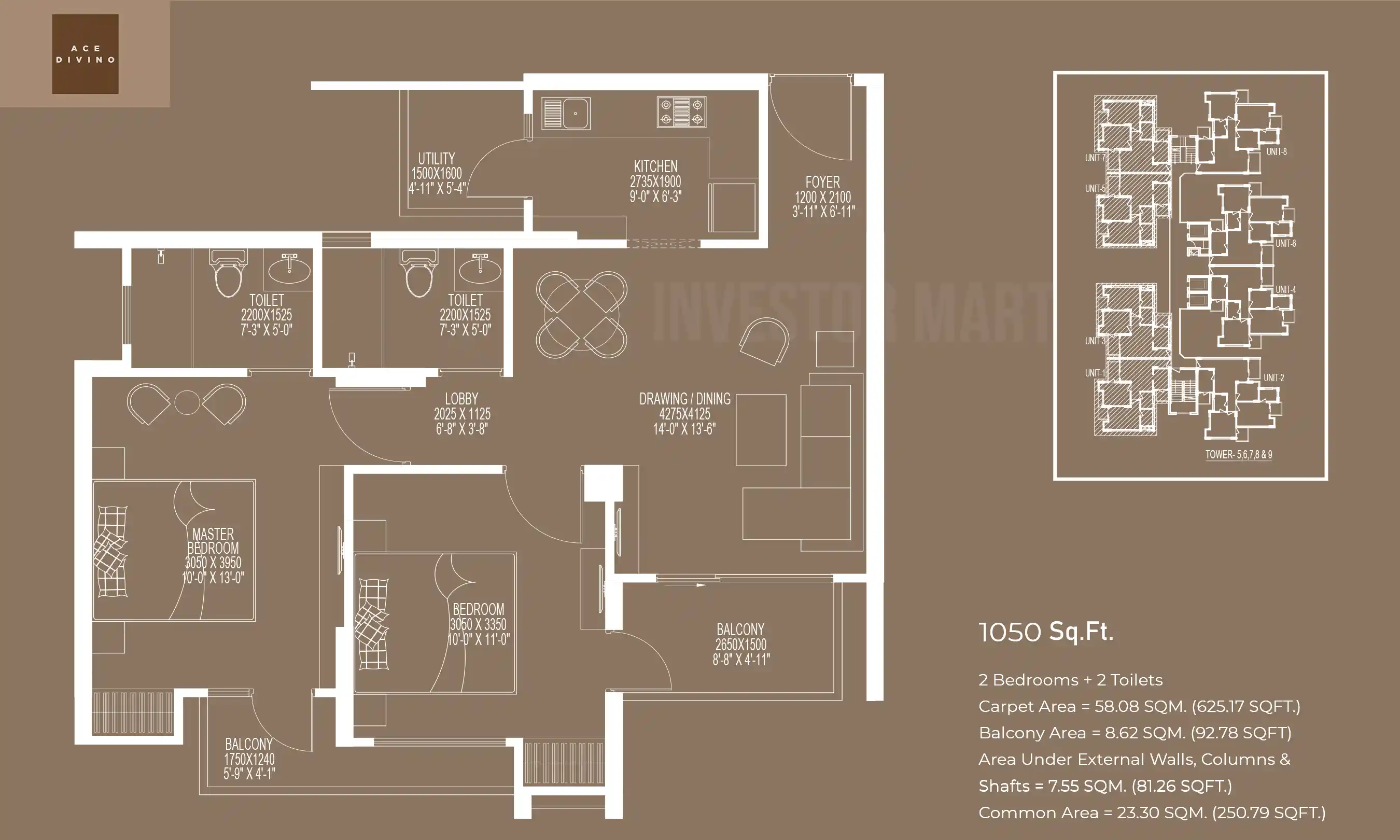 1050 Sqft