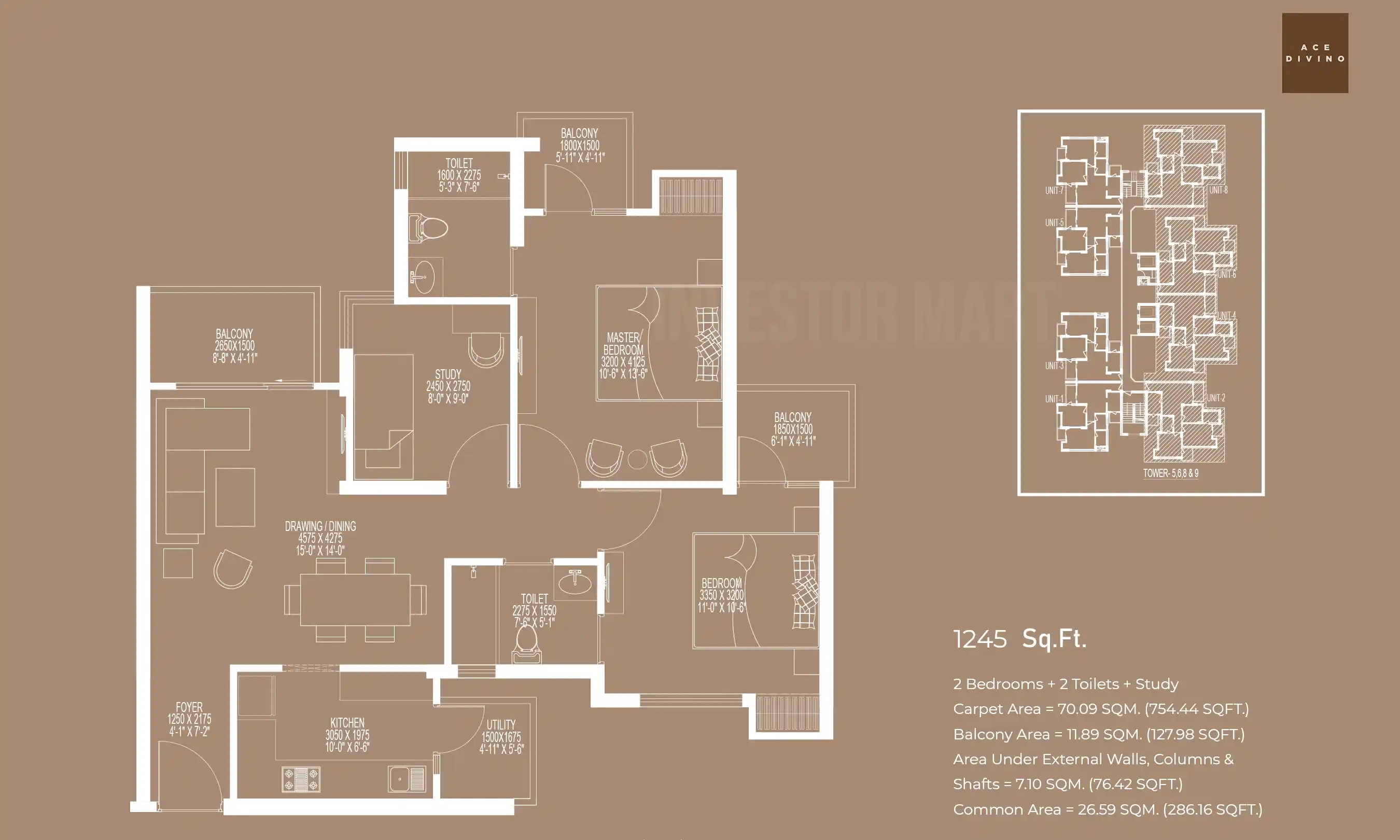 1245 Sqft