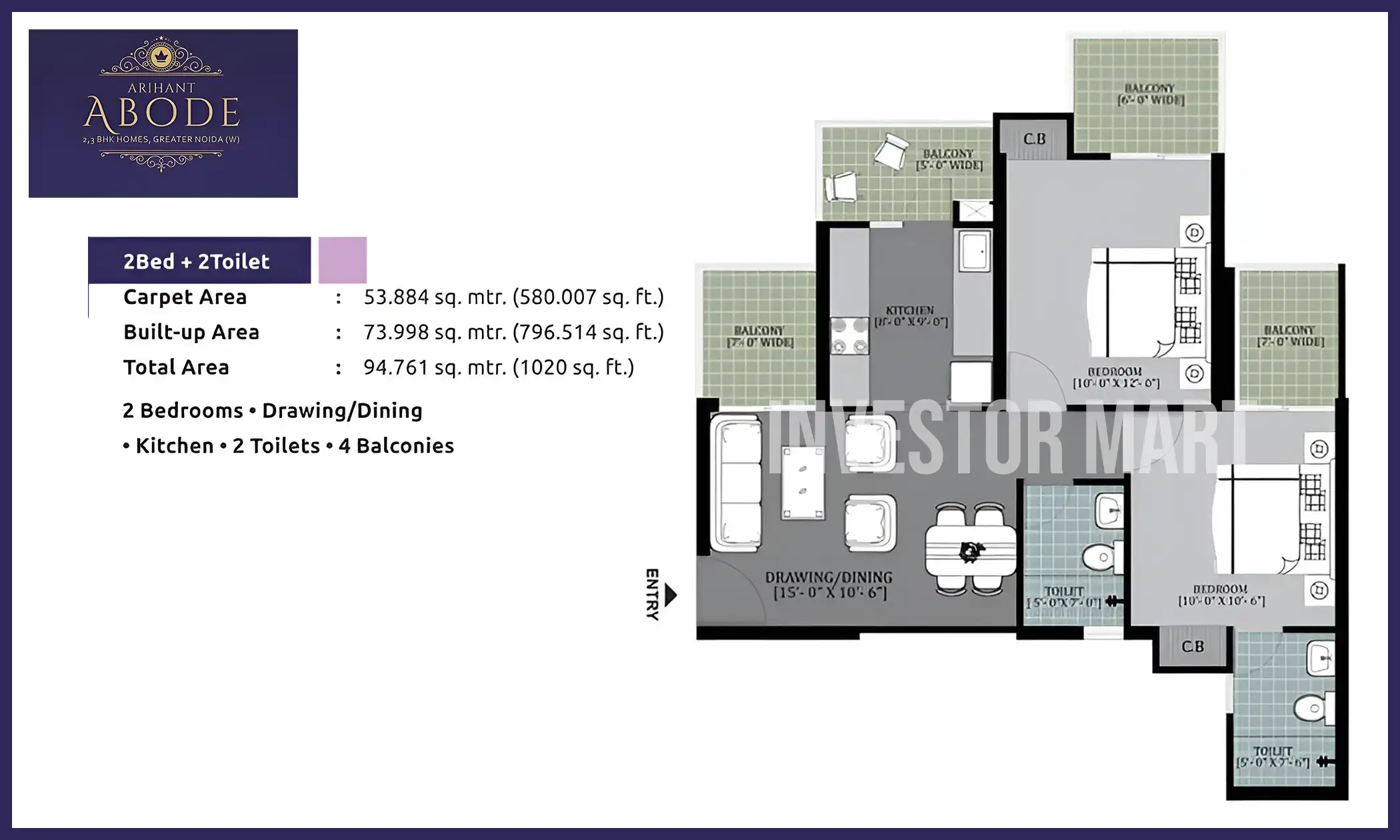 1020 Sqft