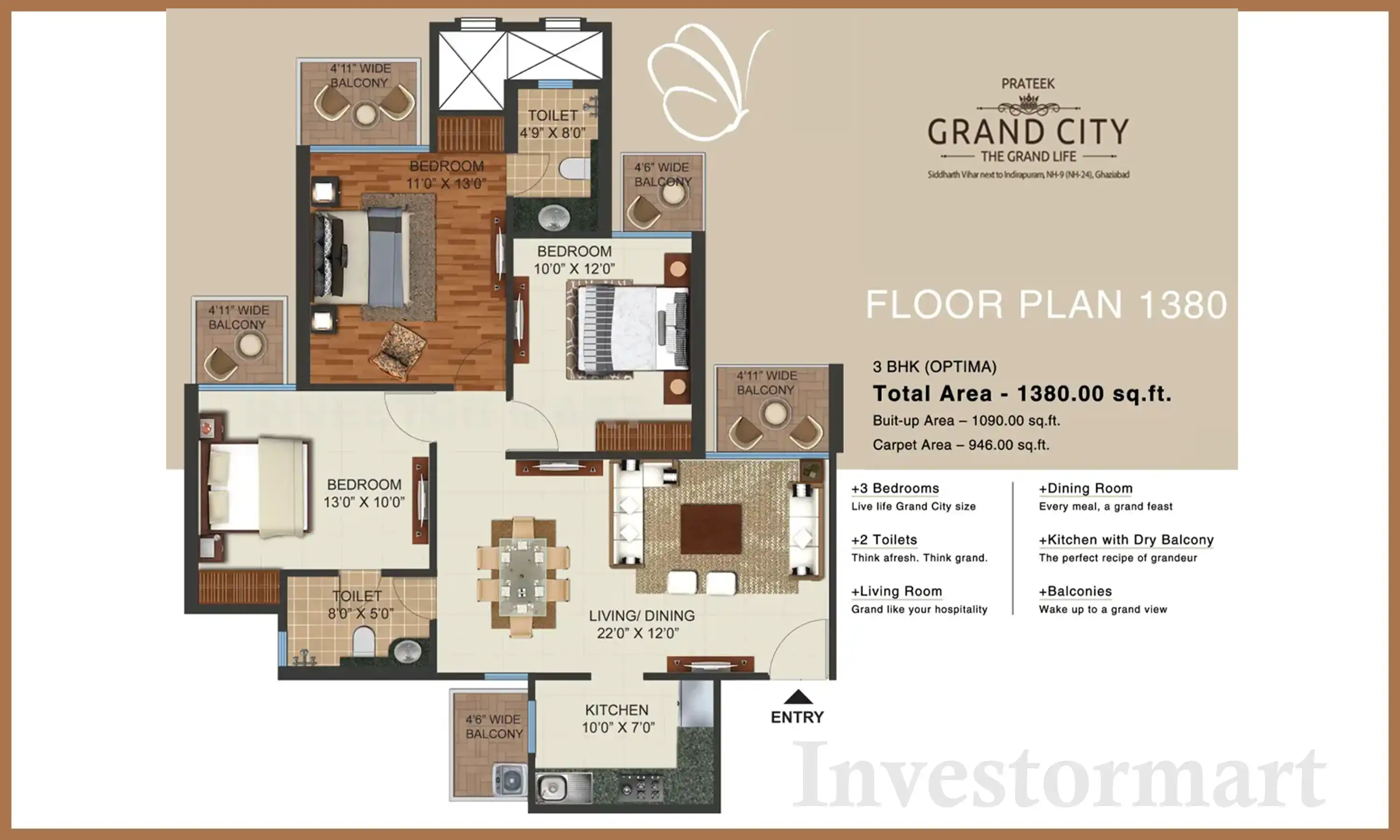 1380 Sqft