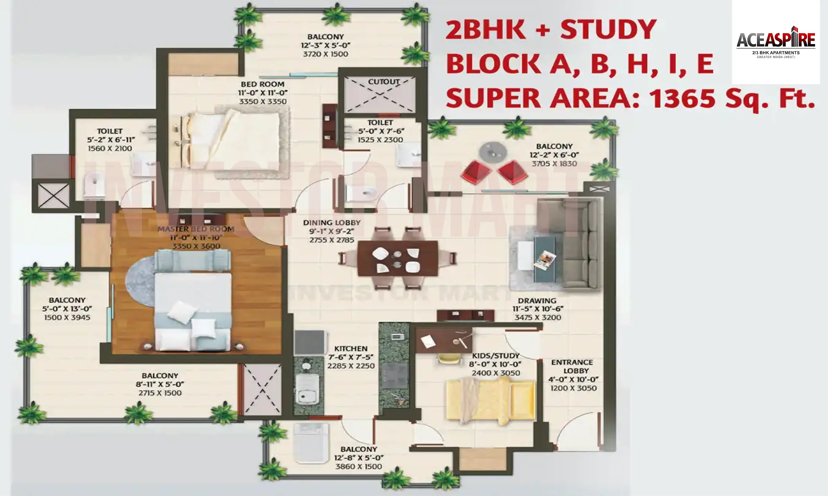 1365 Sqft