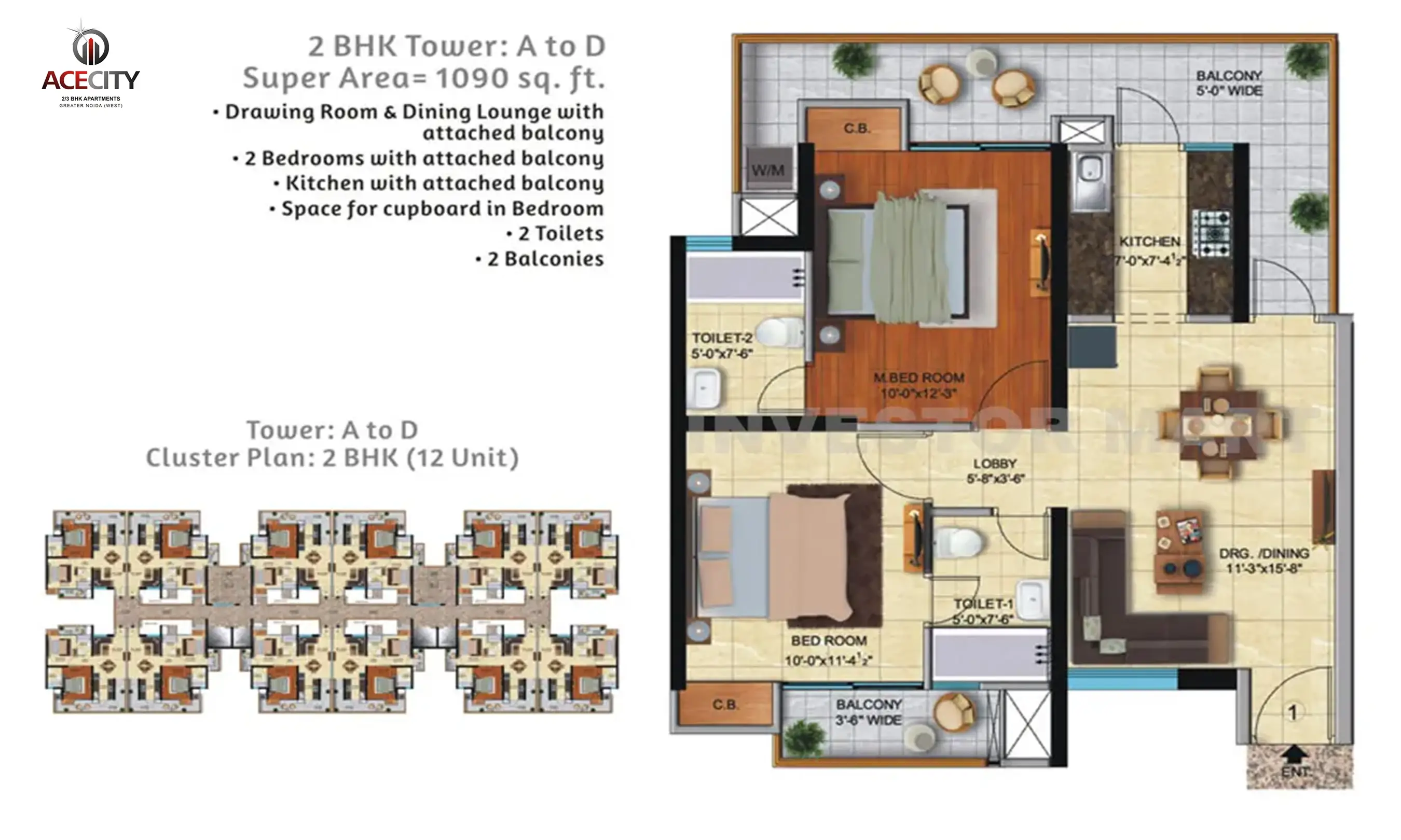 1090 Sqft
