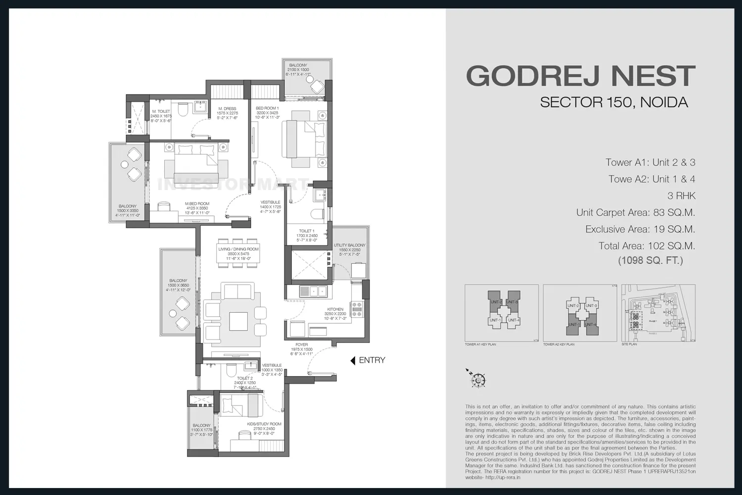 1098 Sqft