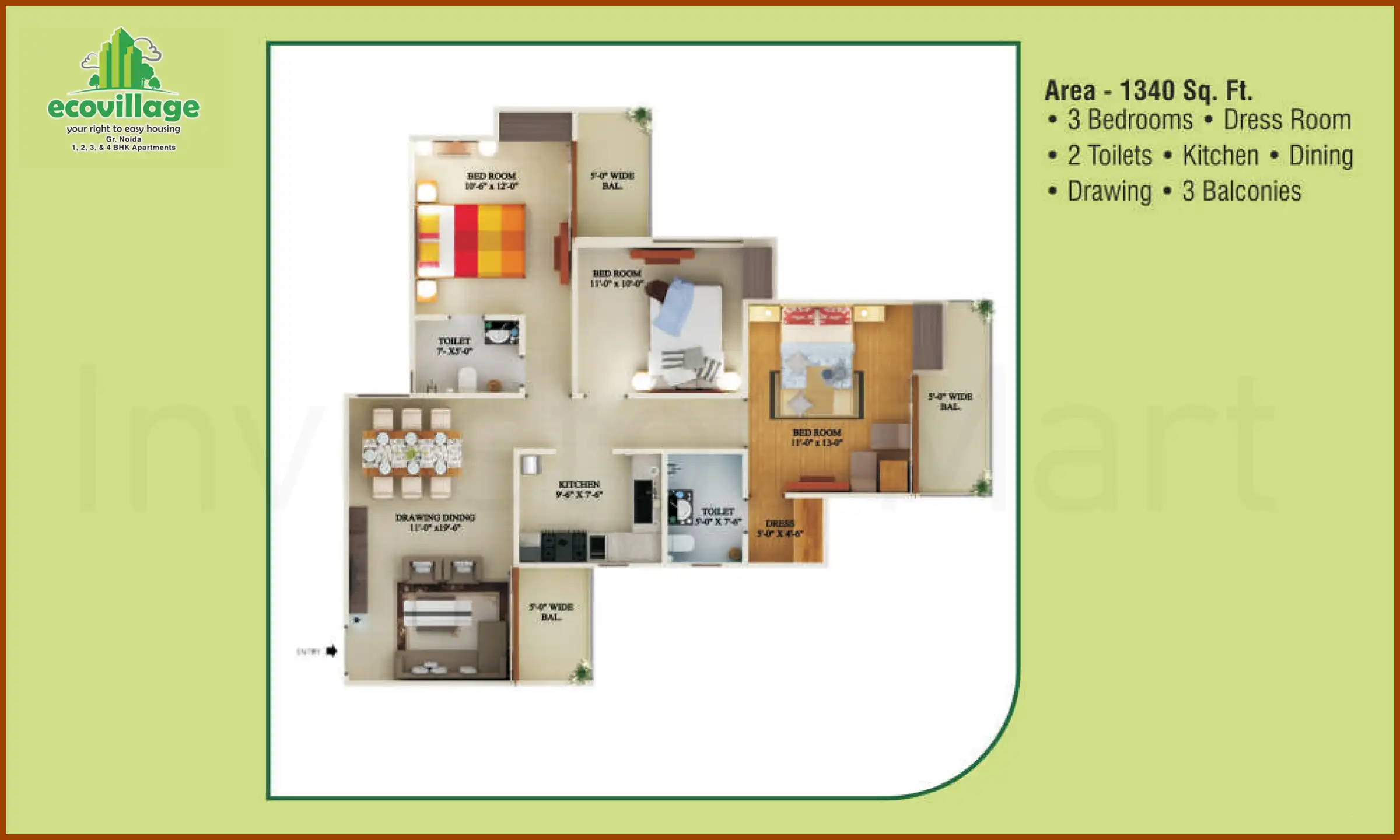 1340 Sqft
