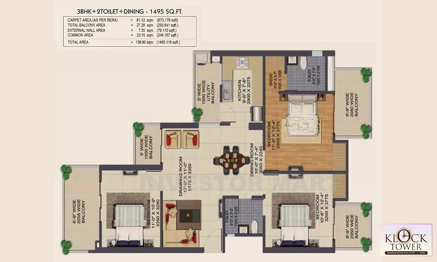 1495 Sqft