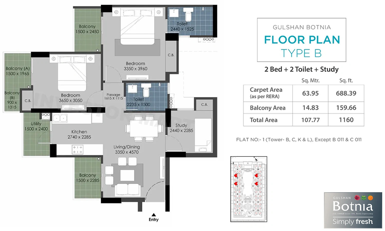 1160 Sqft