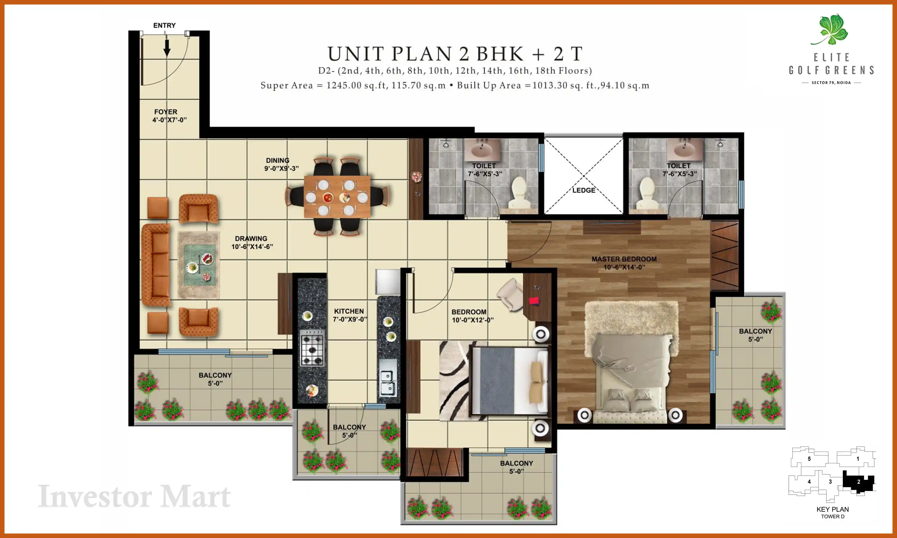 1245 Sqft
