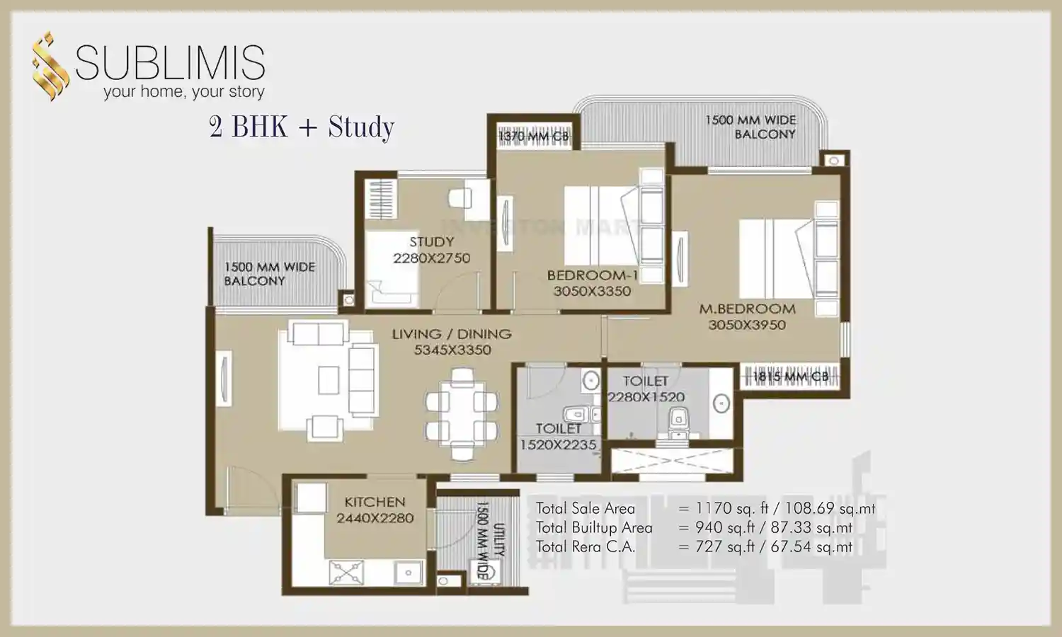 1170 Sqft