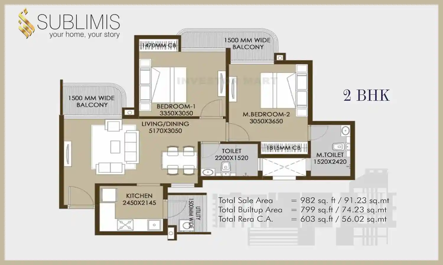982 Sqft