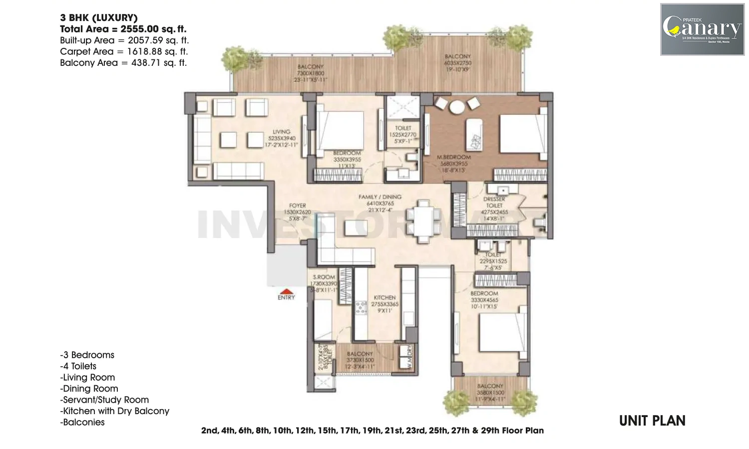2555 Sqft