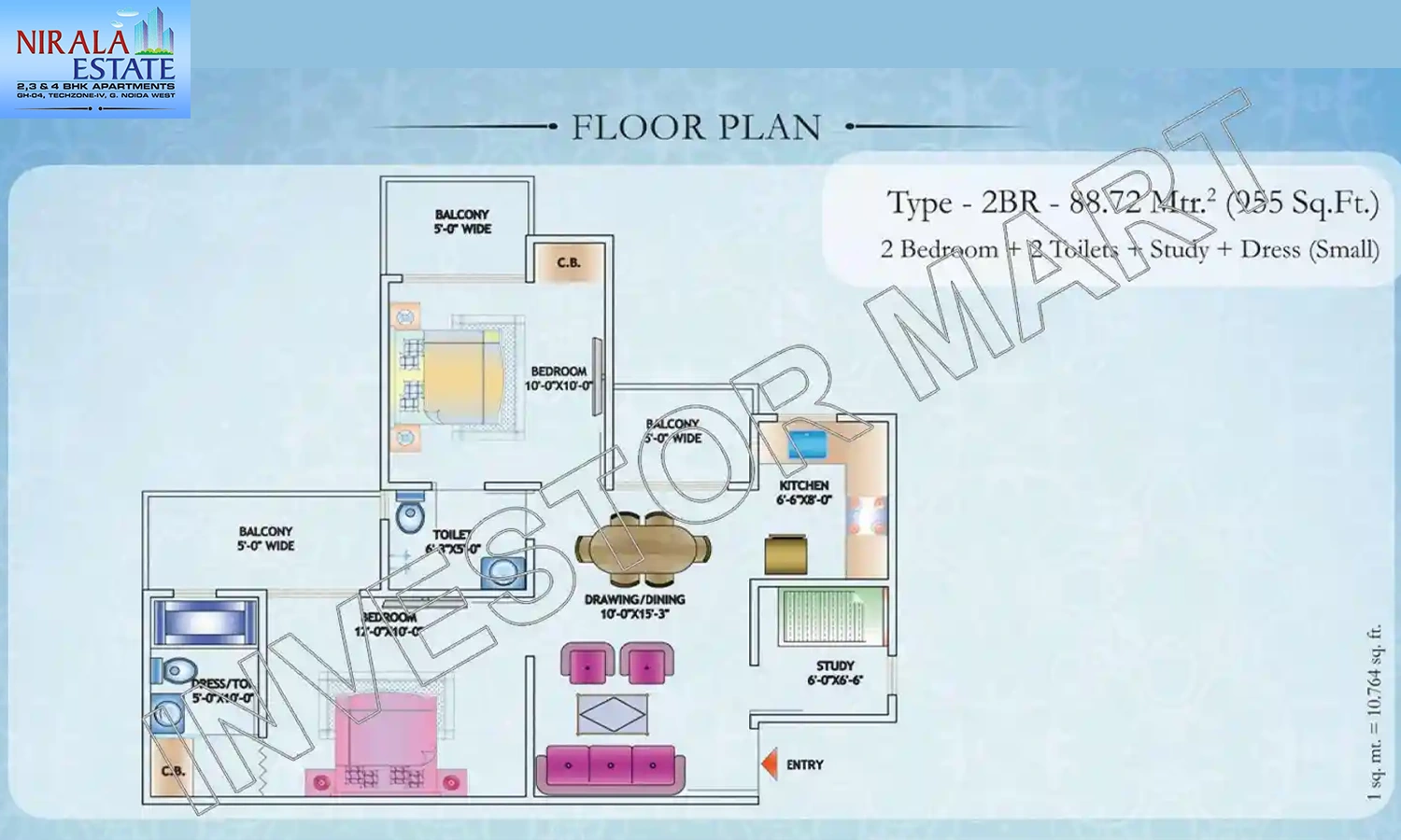 955 Sqft