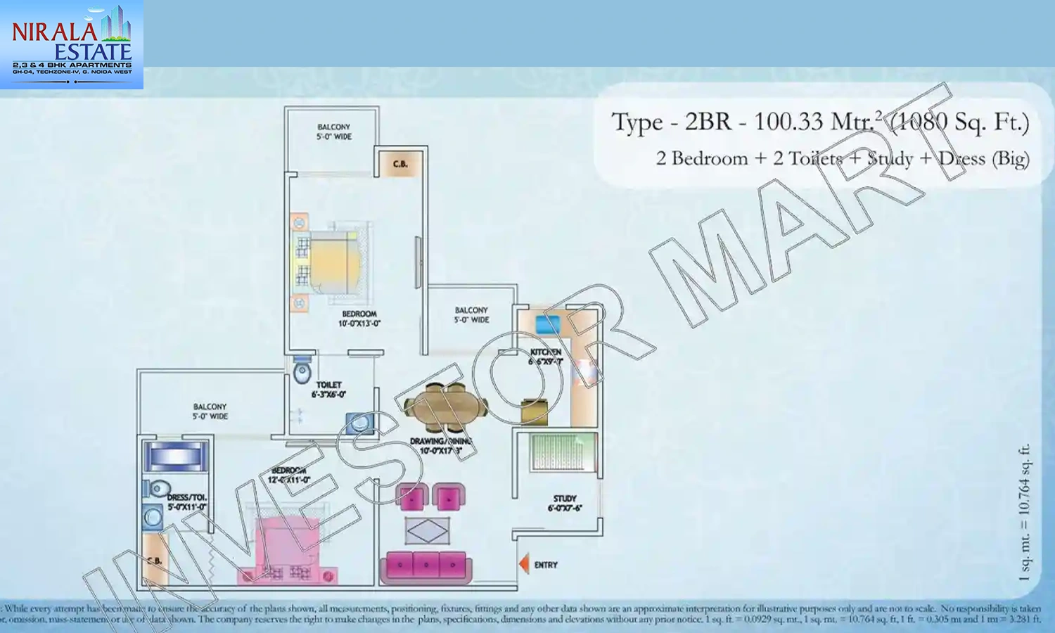 1080 Sqft