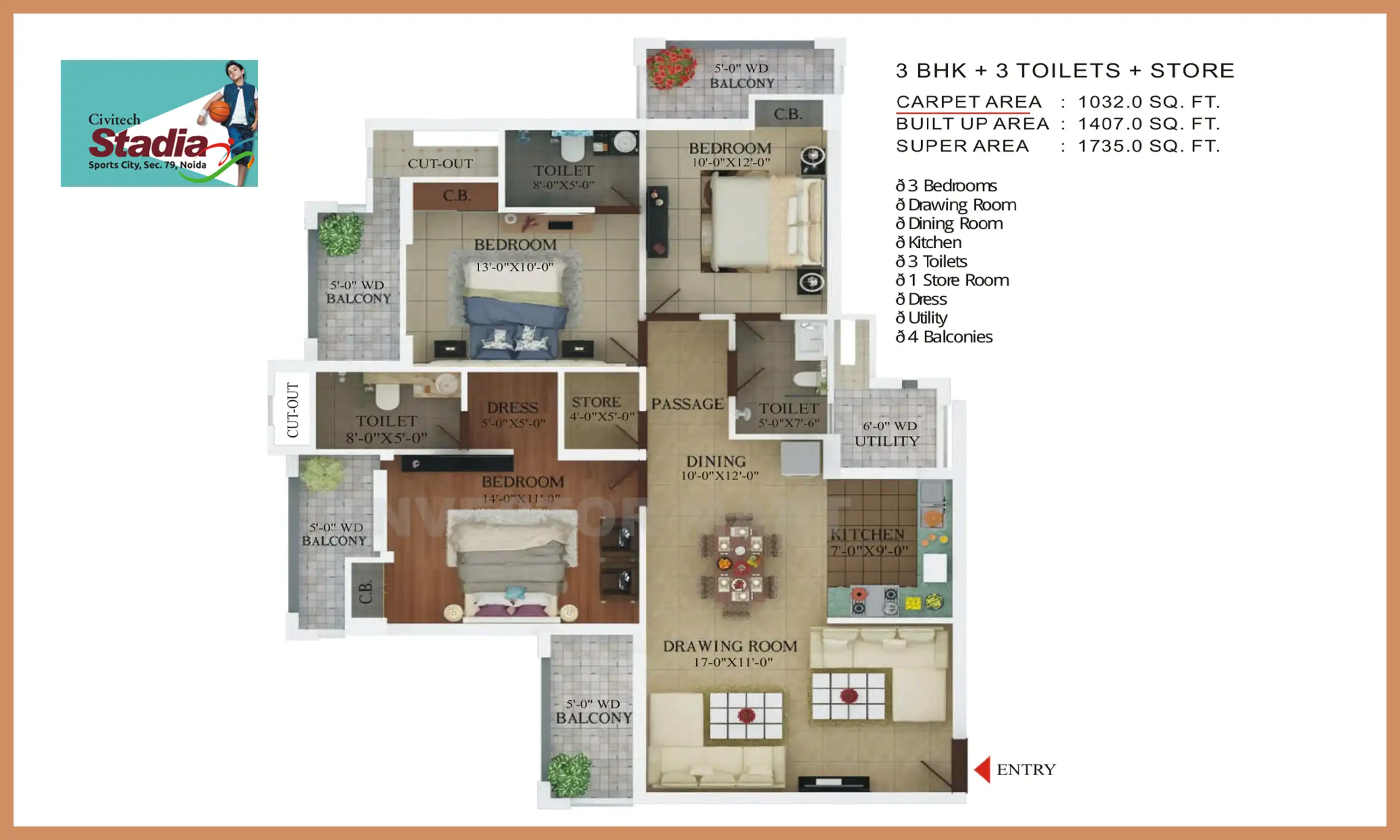 1735 Sqft