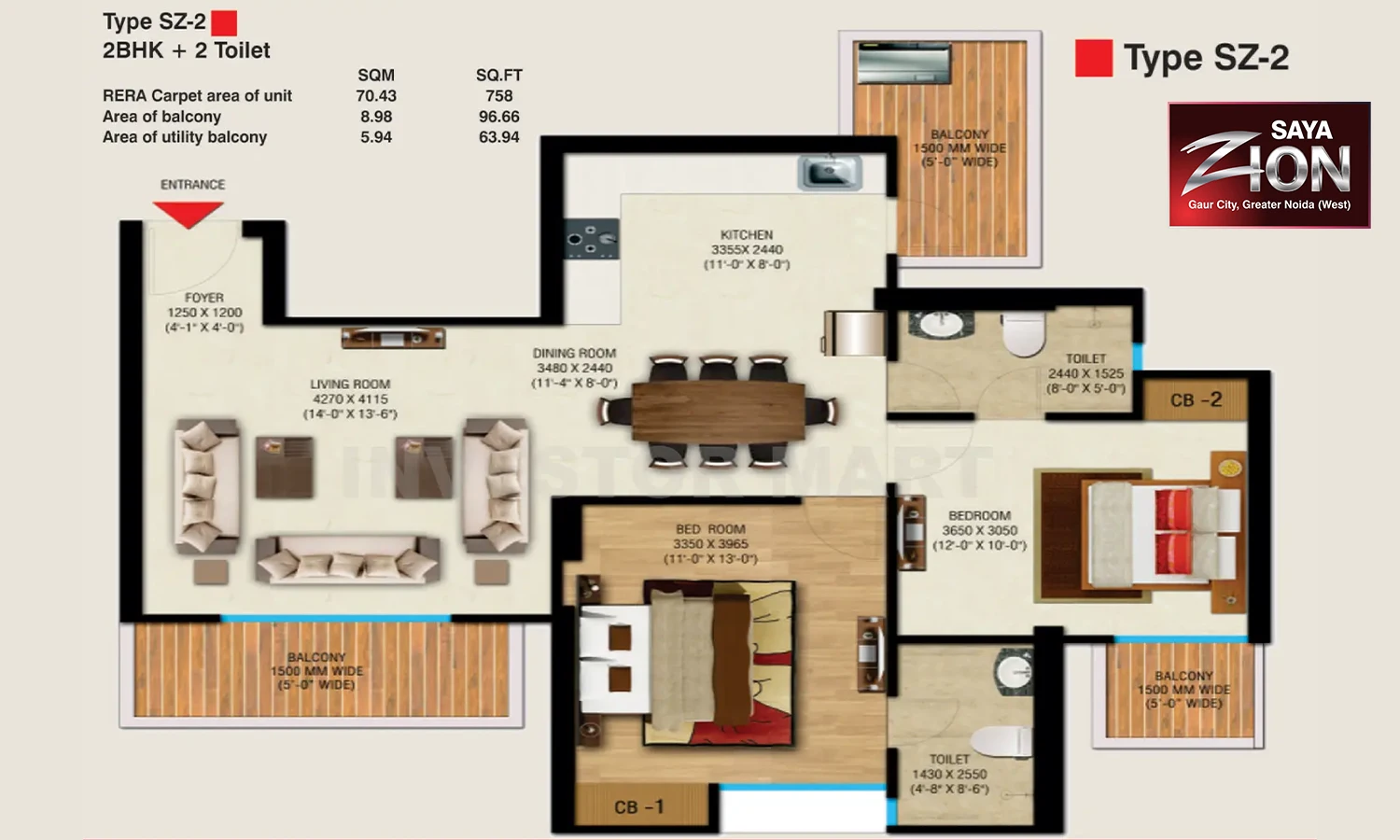 1220 Sqft