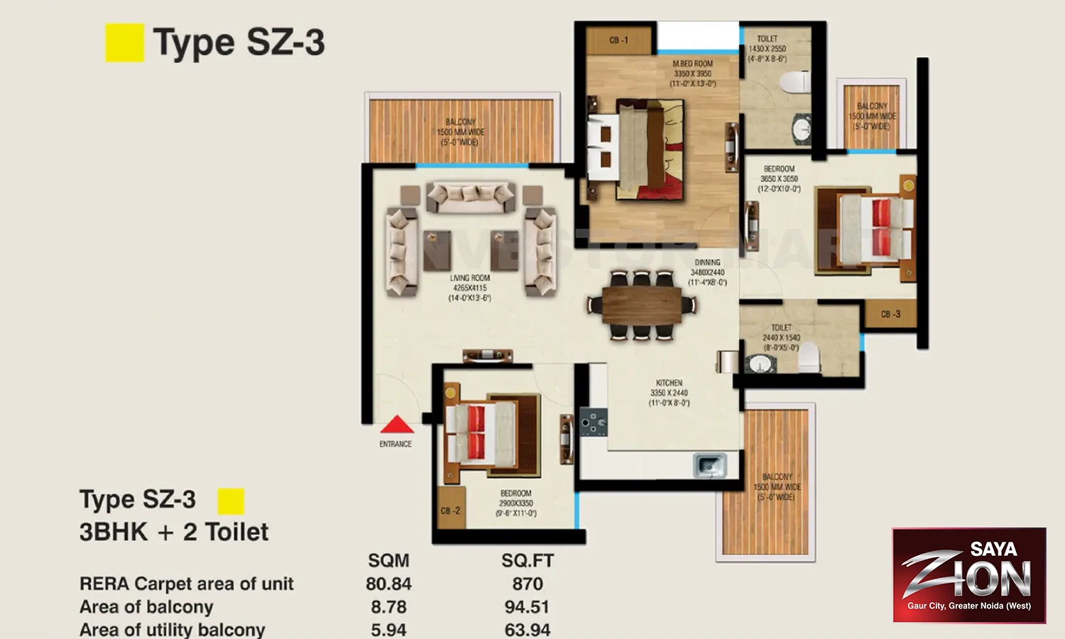1340 Sqft