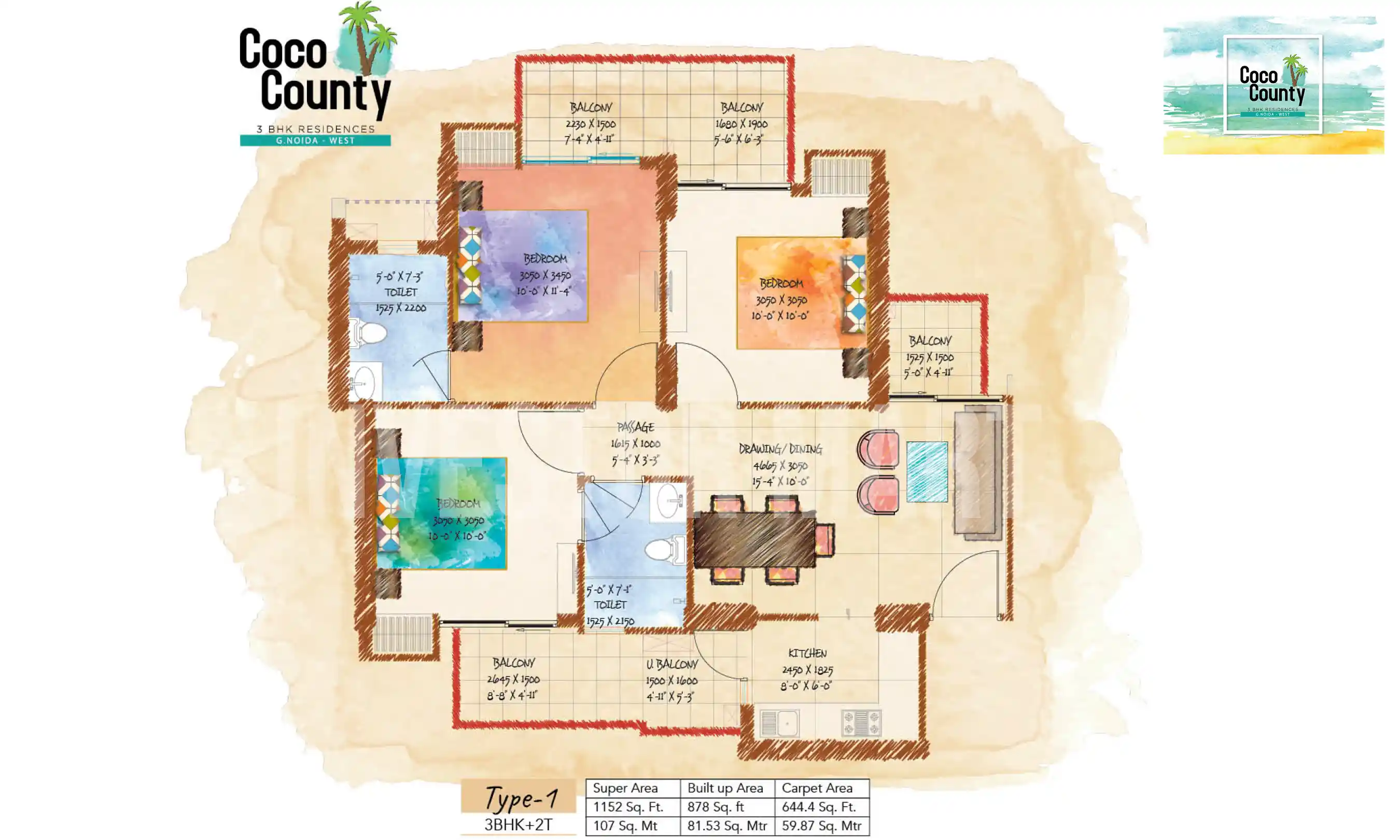 1152 Sqft