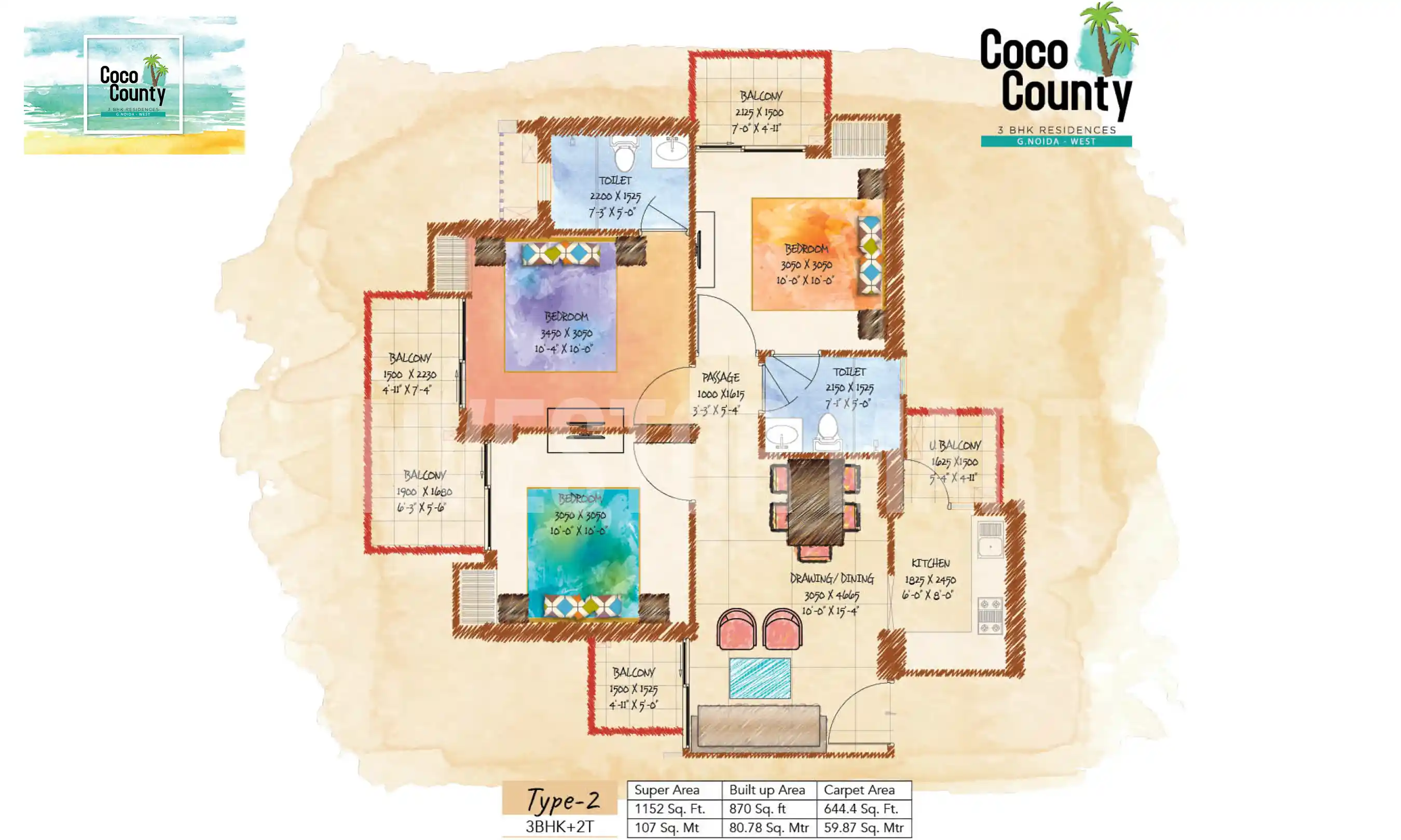 1152 Sqft