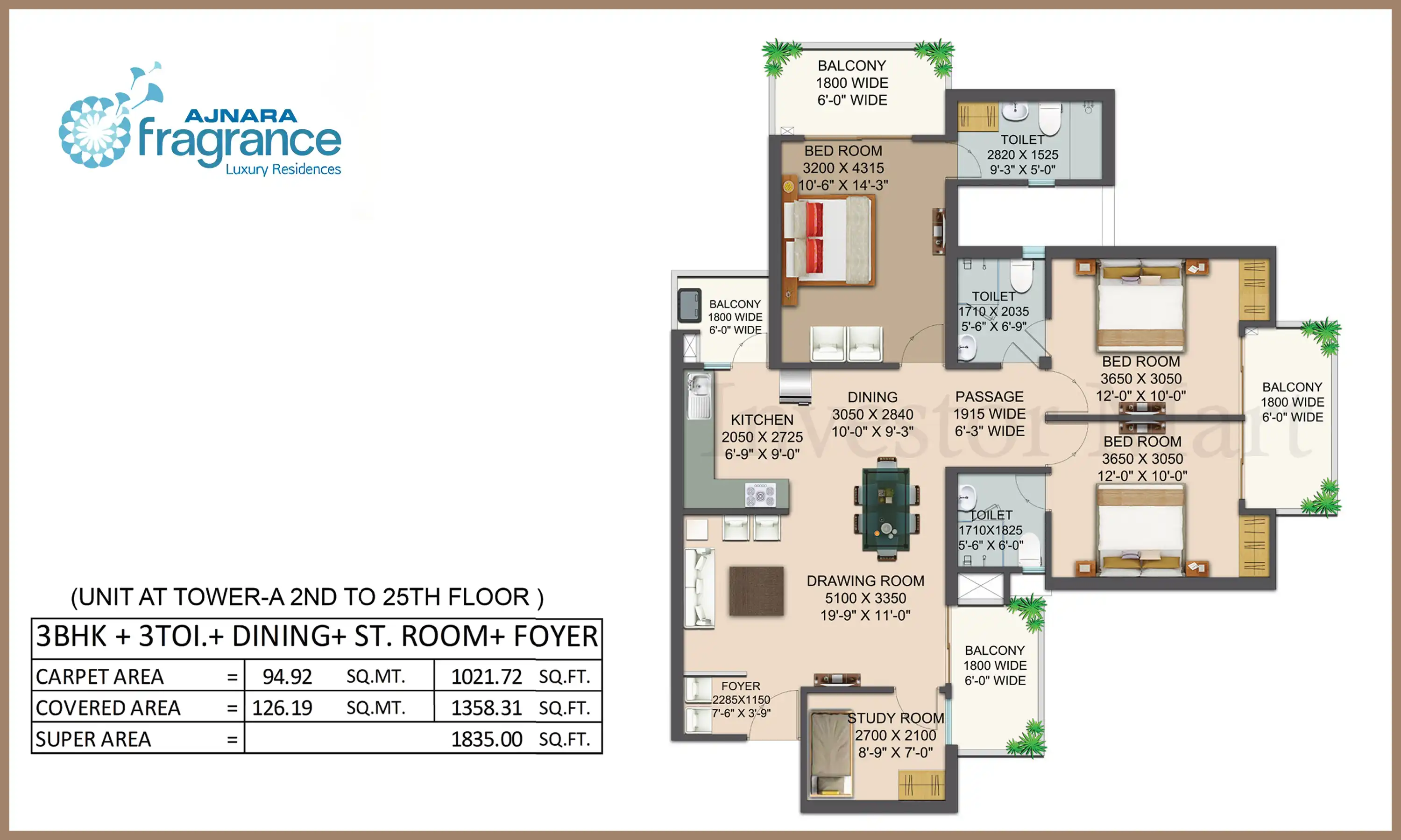 1835 Sqft