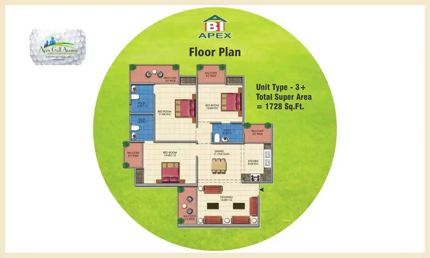 1728 Sqft