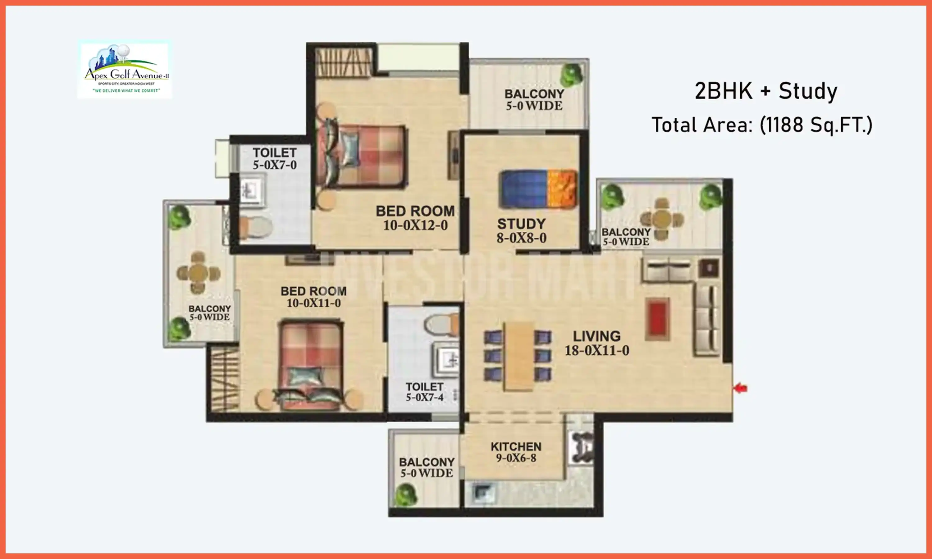 1188 Sqft