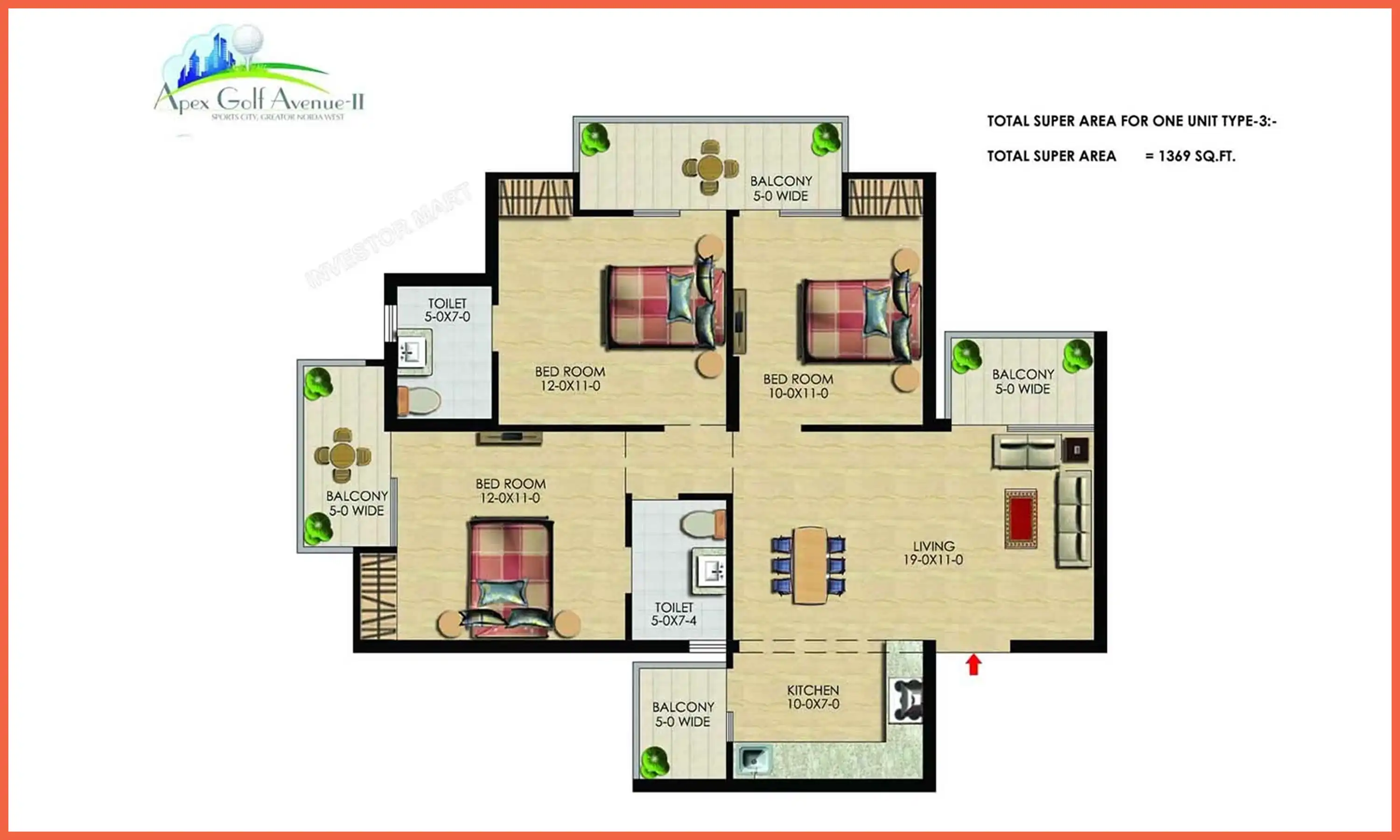 1369 Sqft