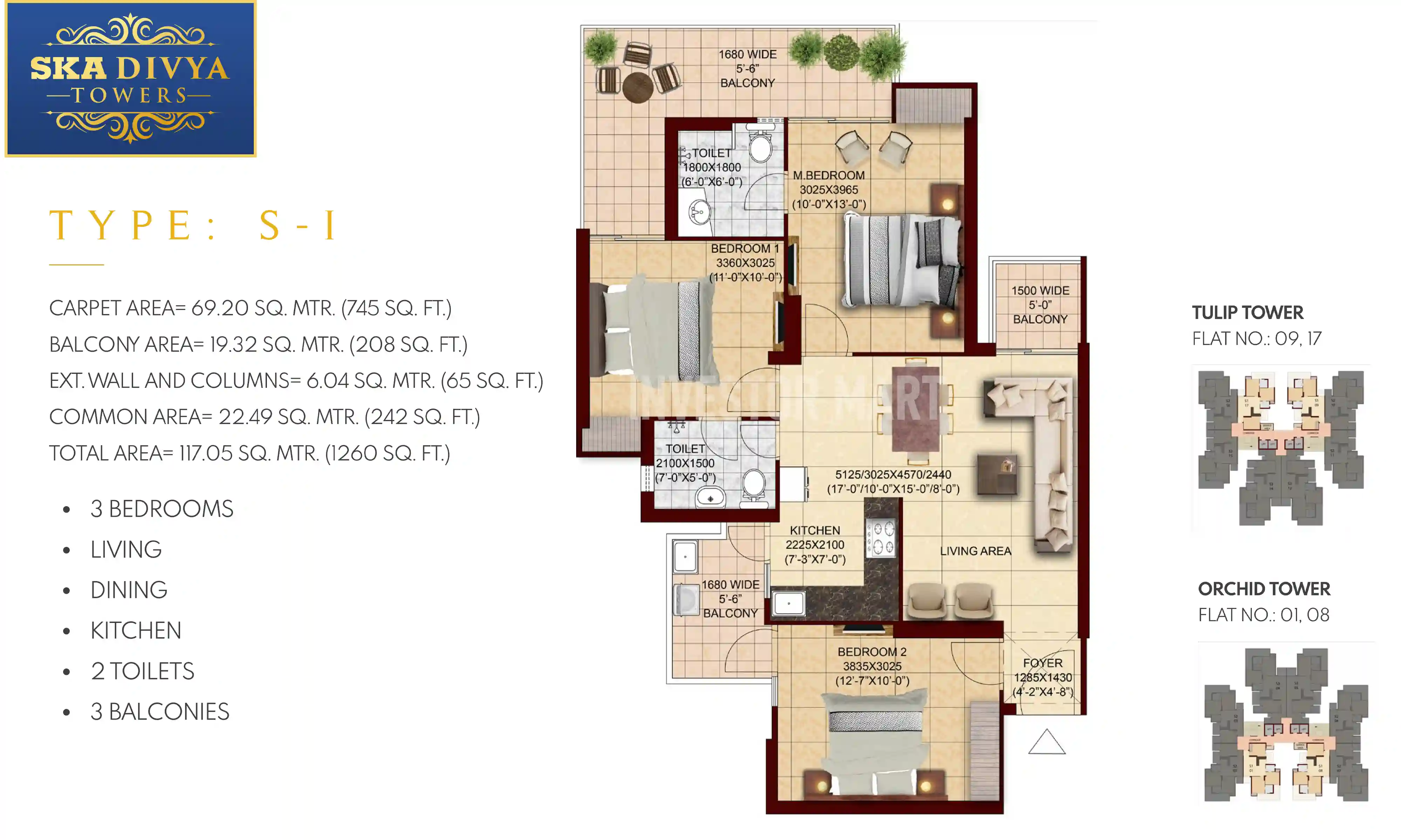1260 Sqft