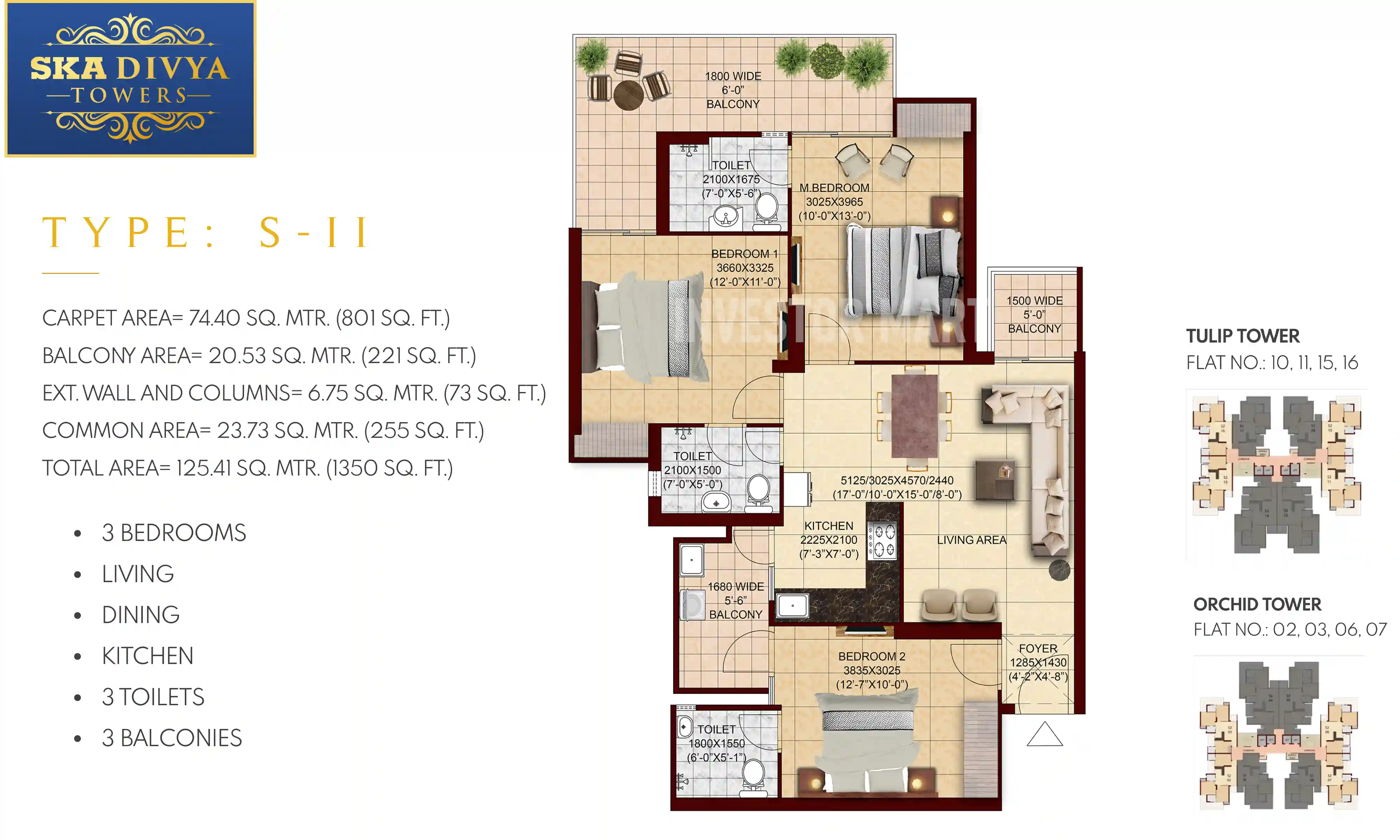 1350 Sqft