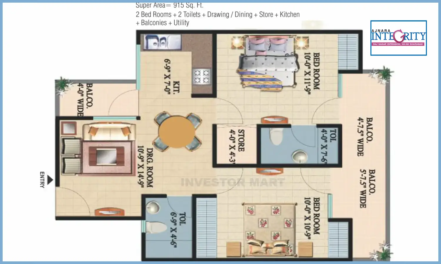 915 Sqft