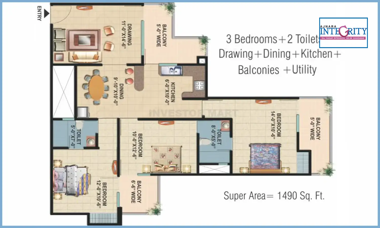 1490 Sqft