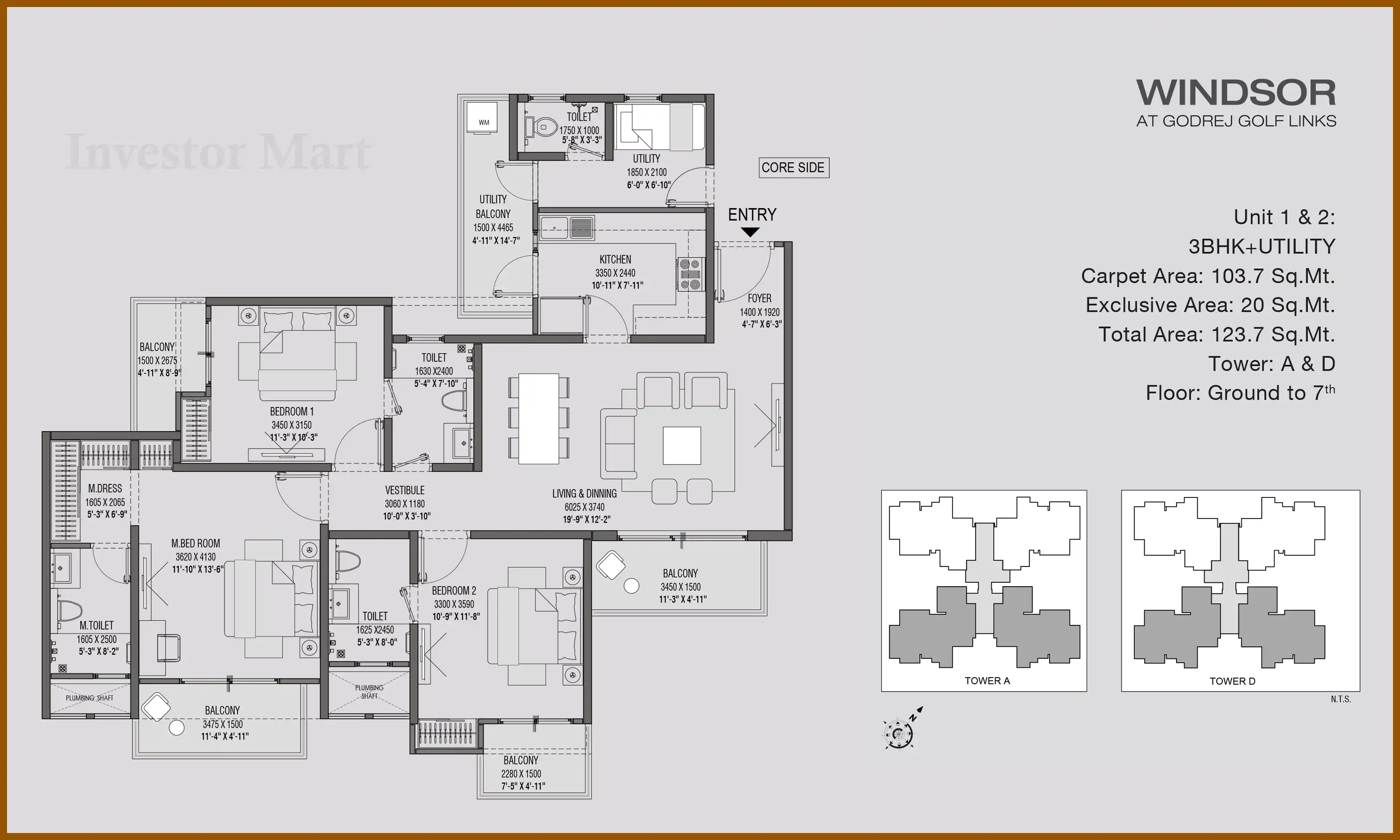 1332 Sqft