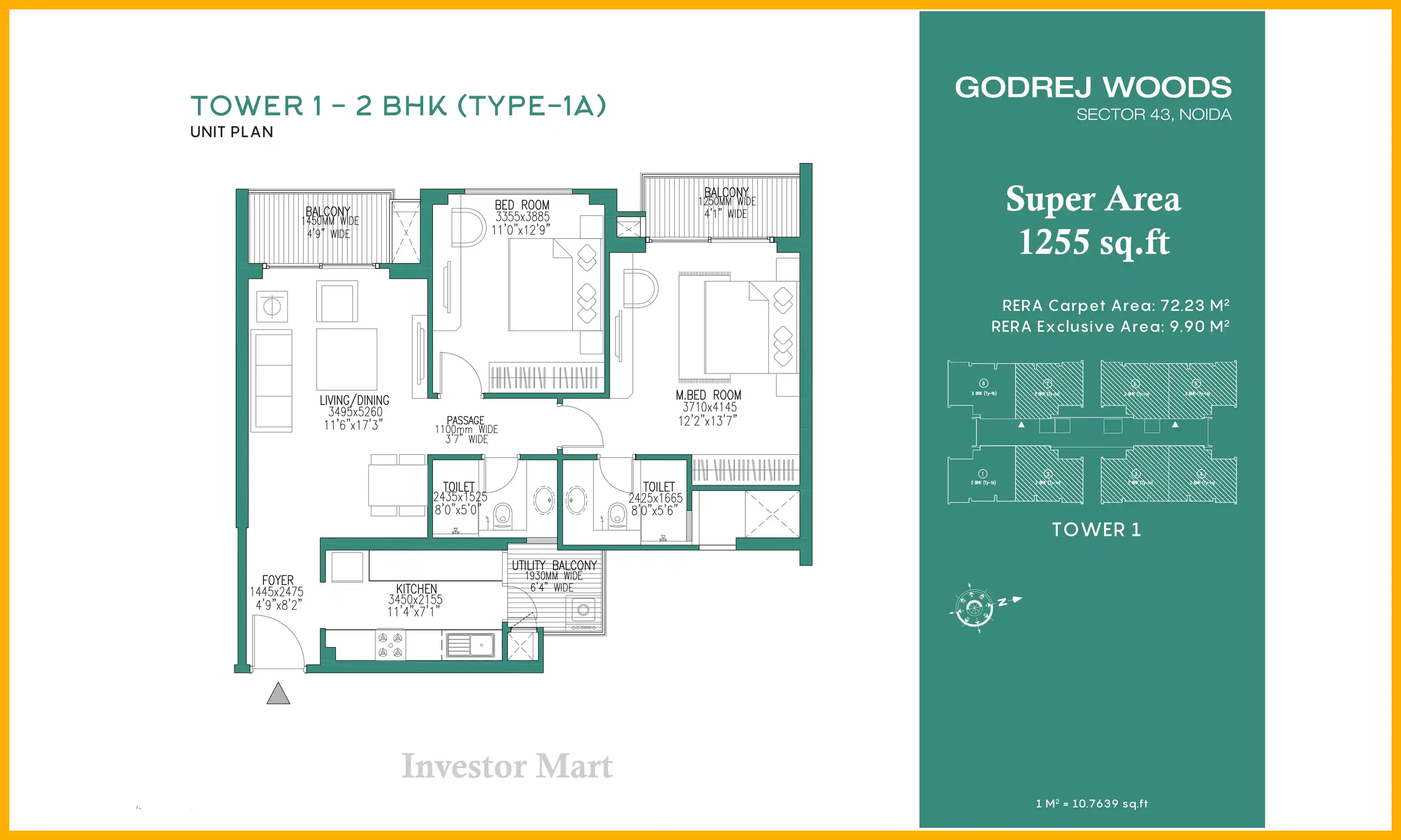 1255 Sqft