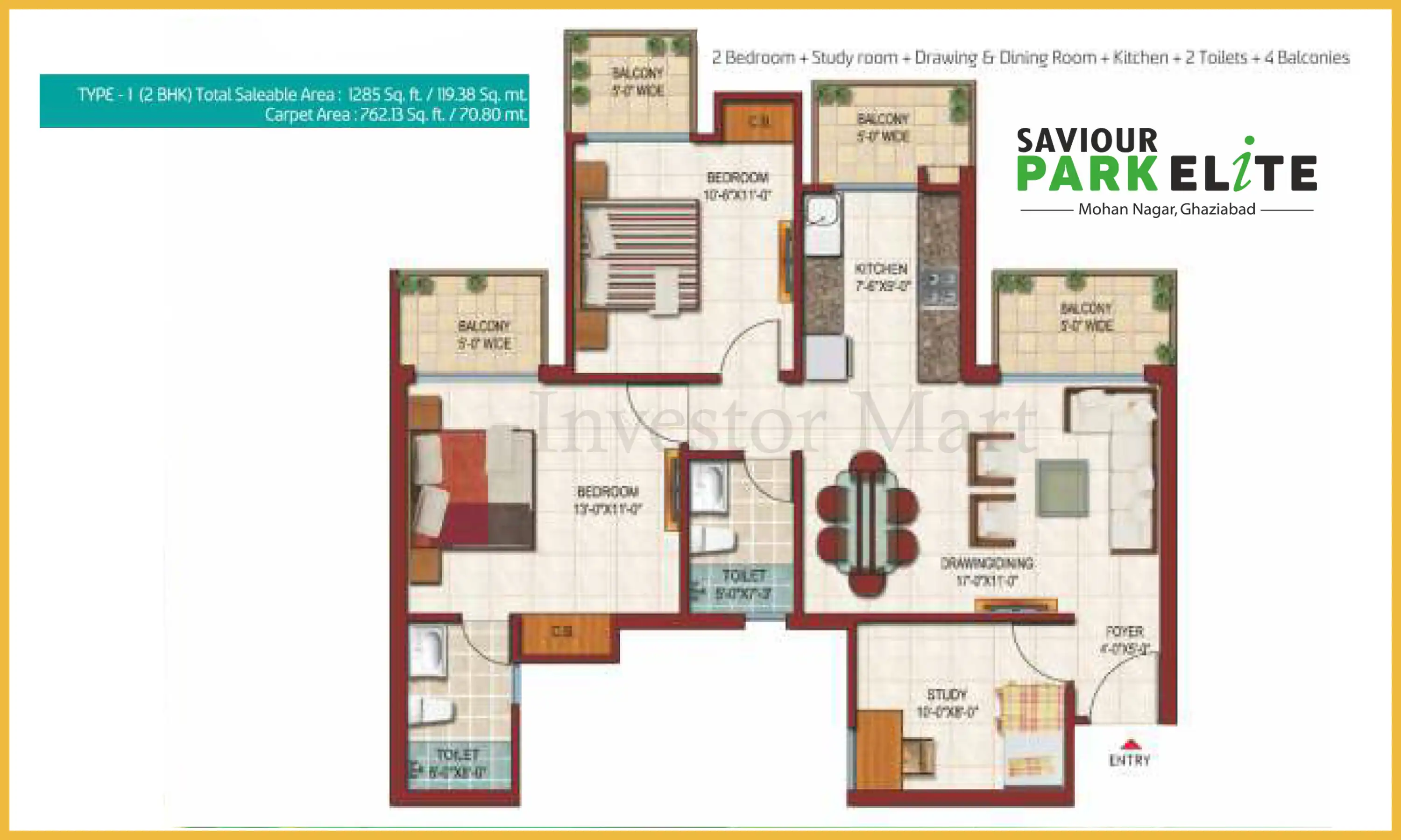 1285 Sqft