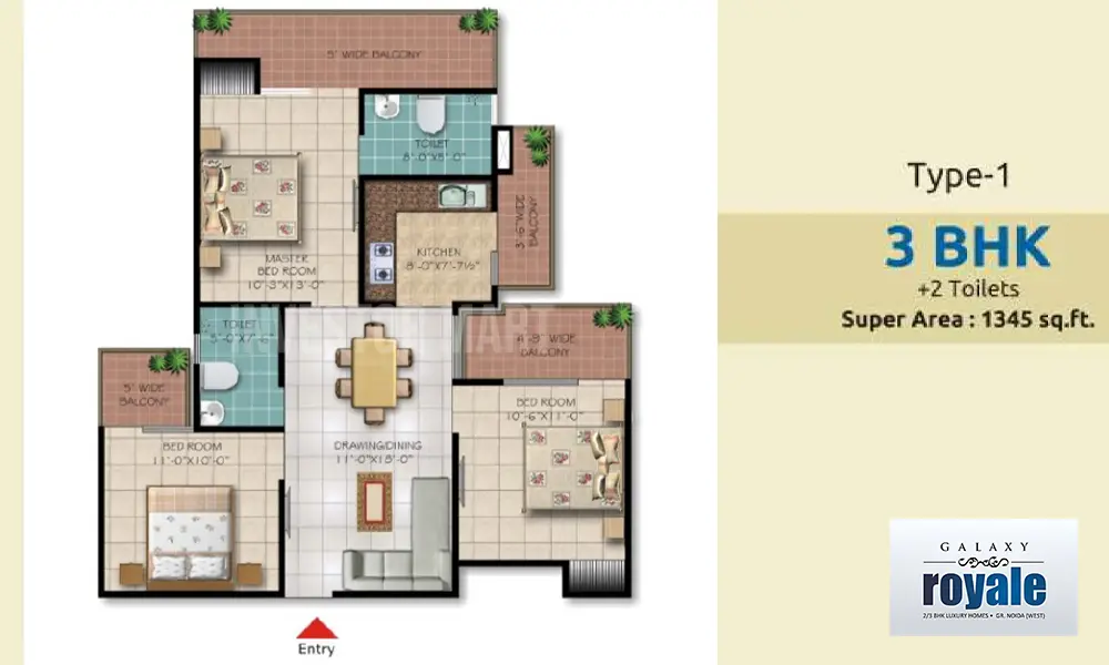 1345 Sqft