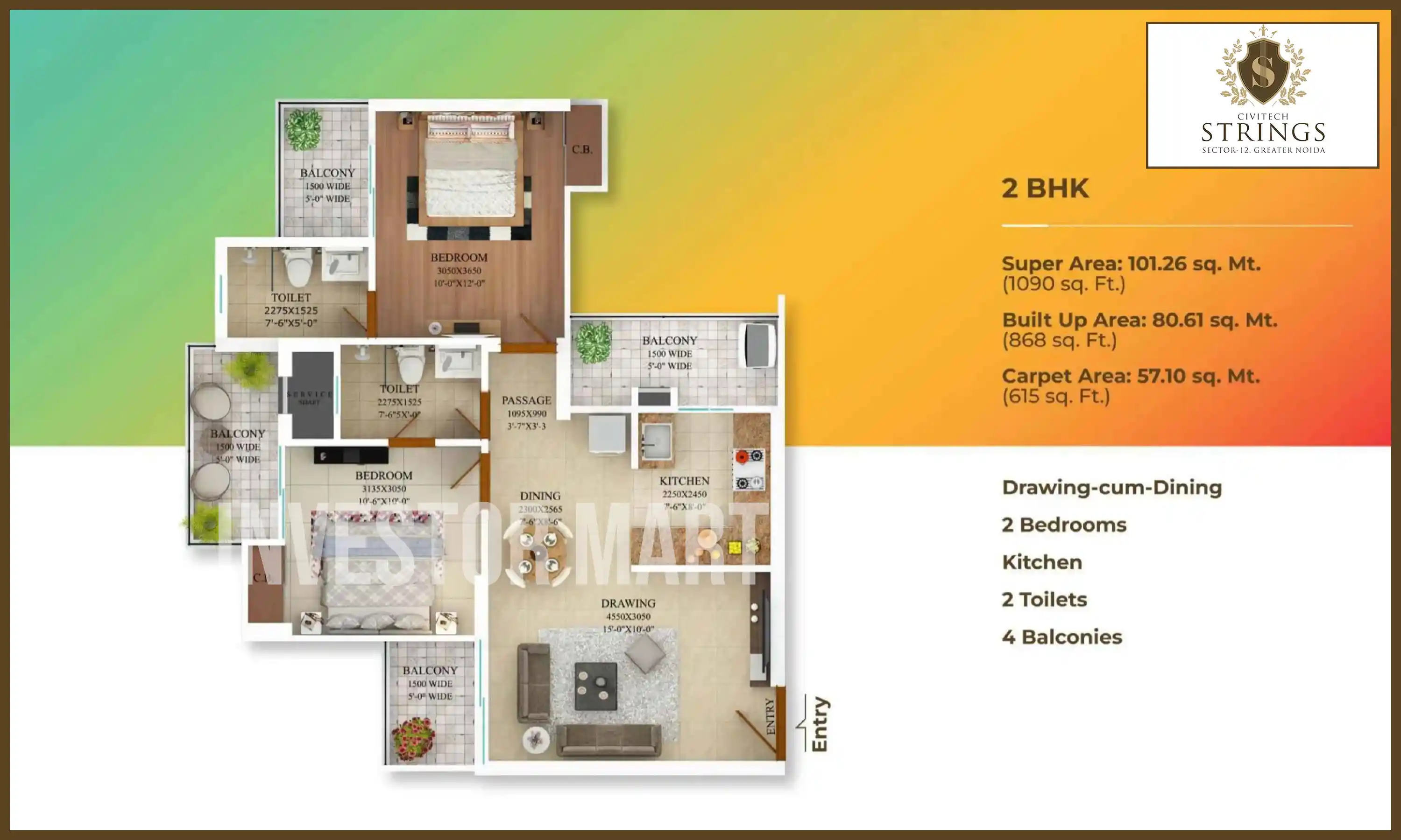 1090 Sqft