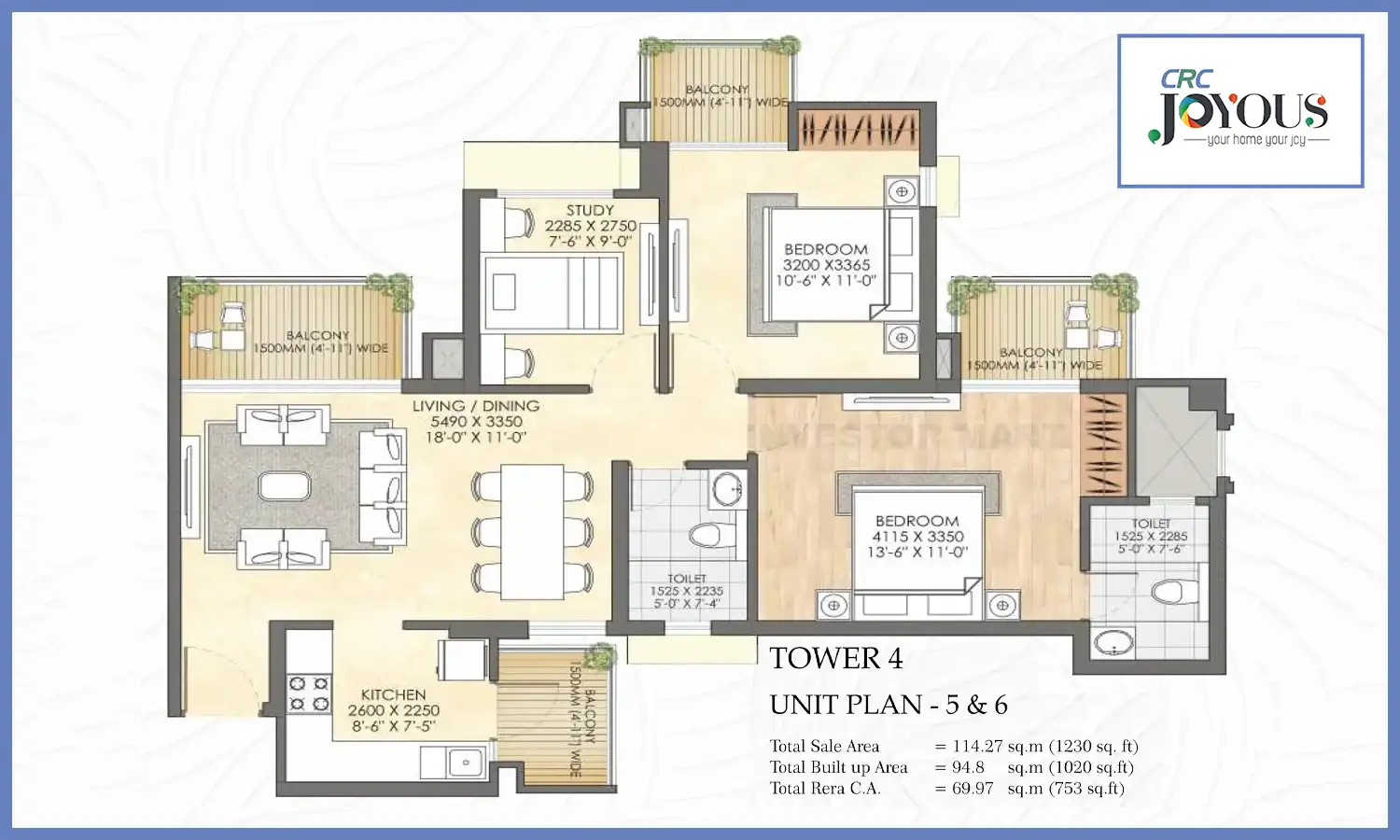 1230 Sqft