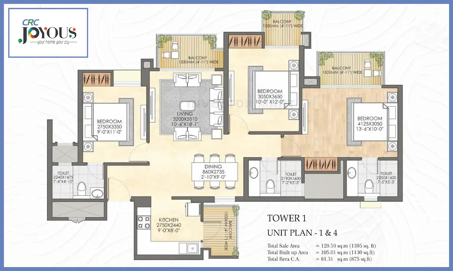 1395 Sqft