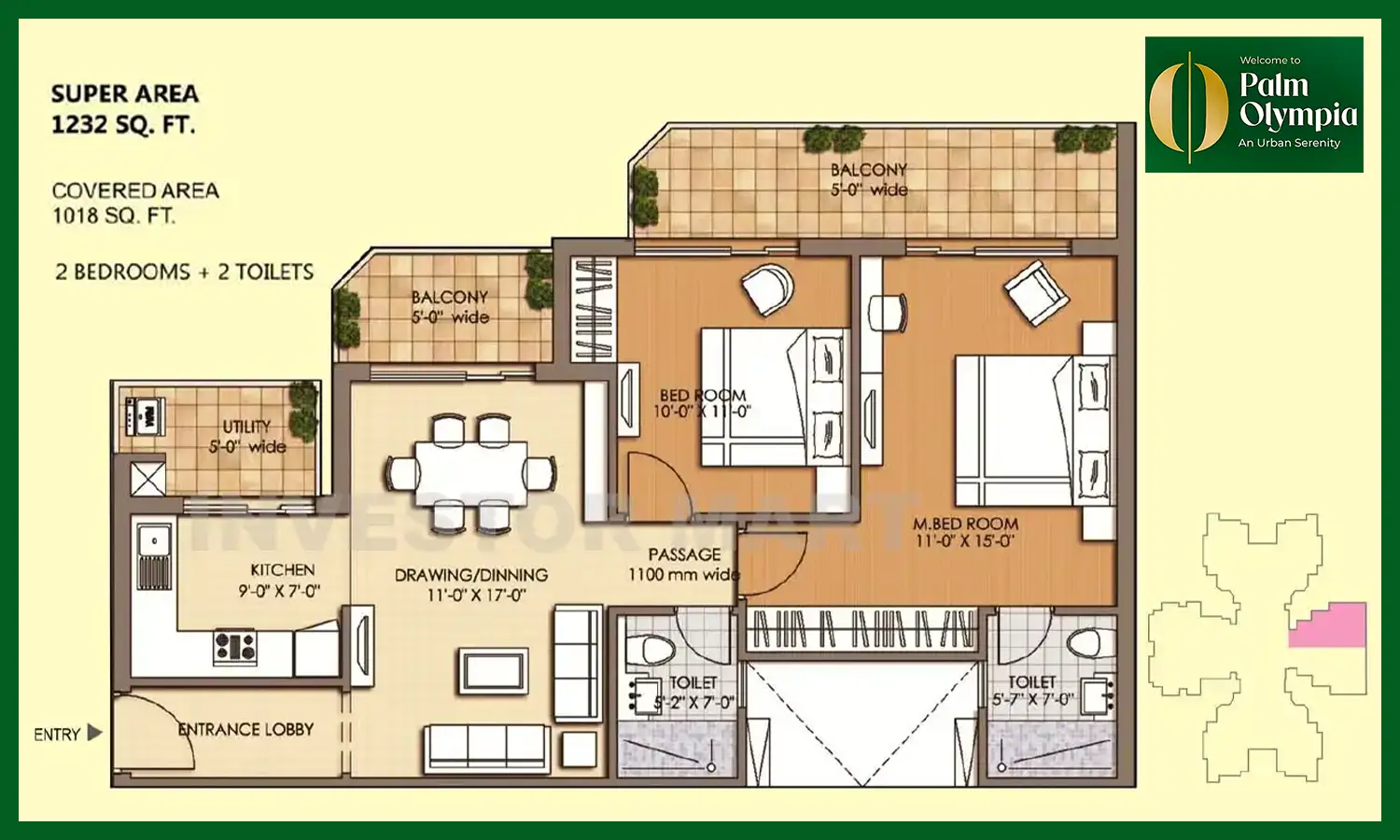 1232 Sqft