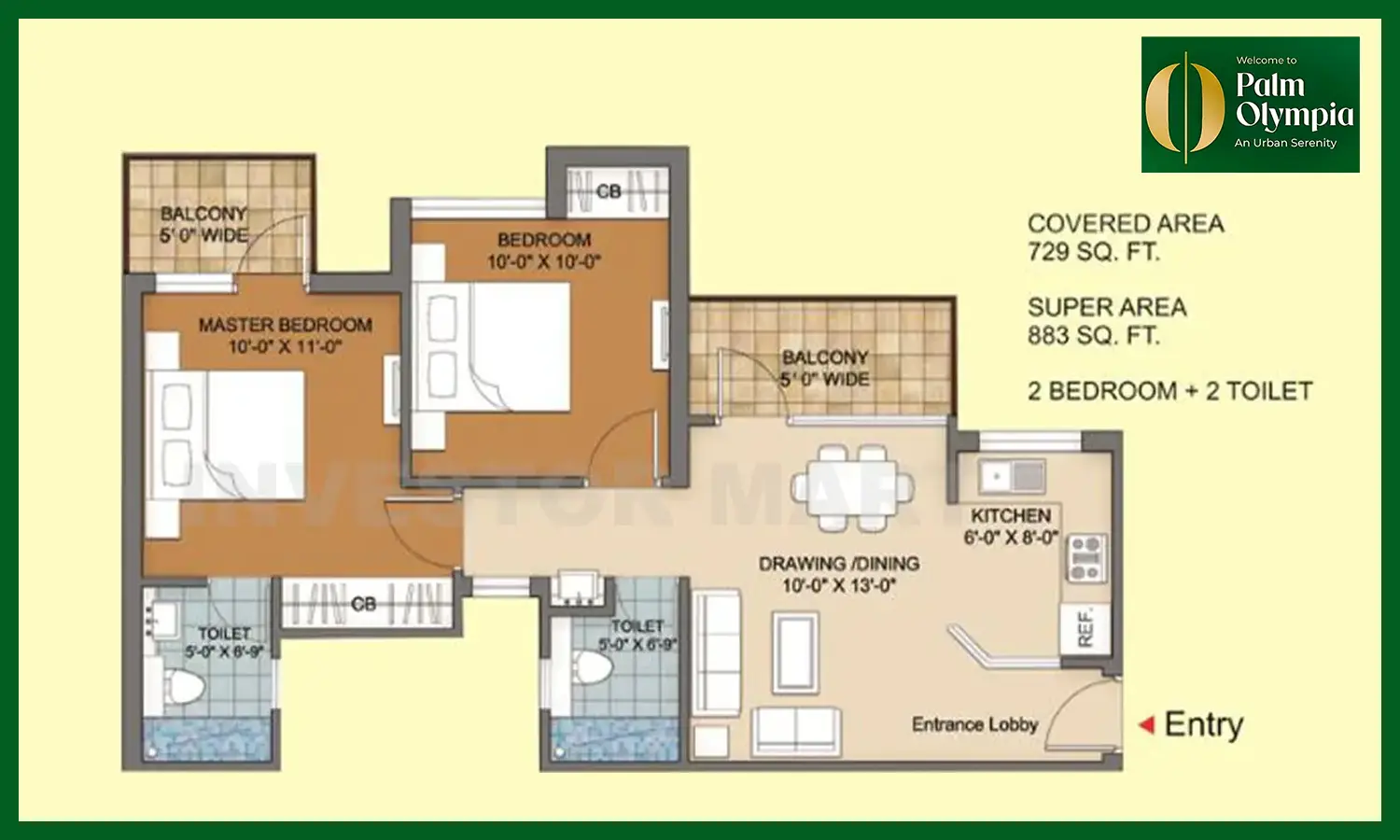 883 Sqft