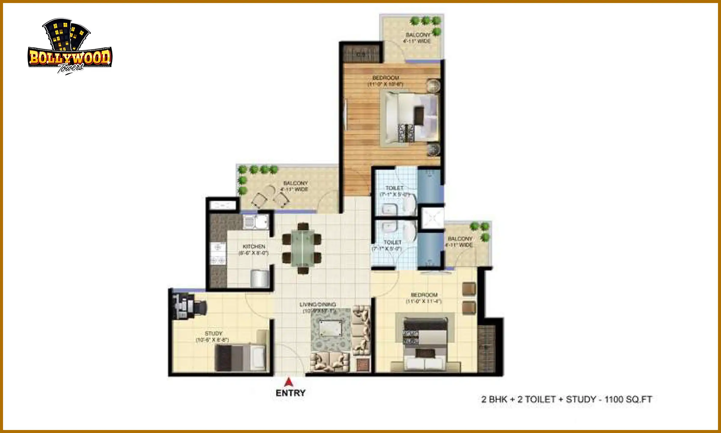 1100 Sqft