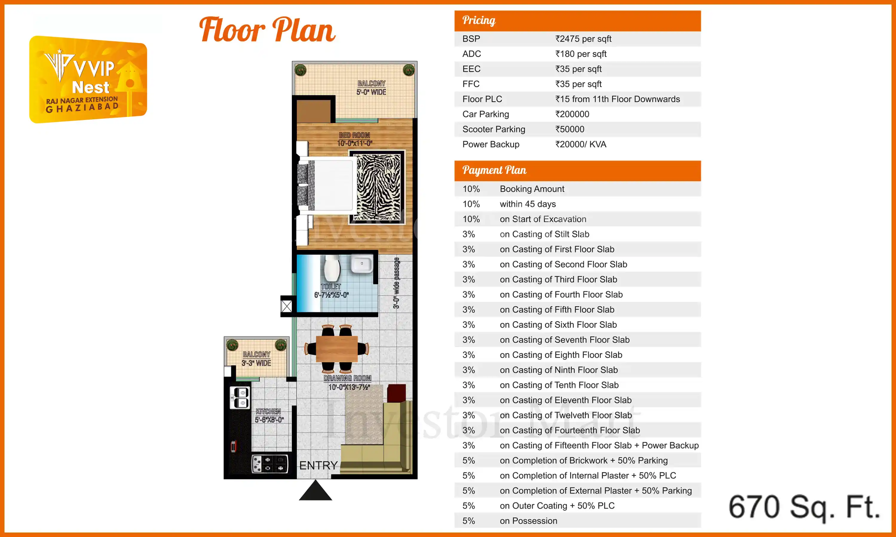 670 Sqft