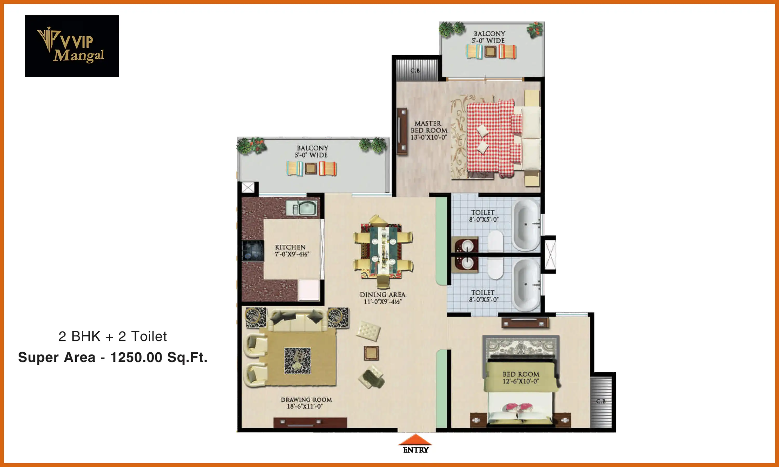 1250 Sqft