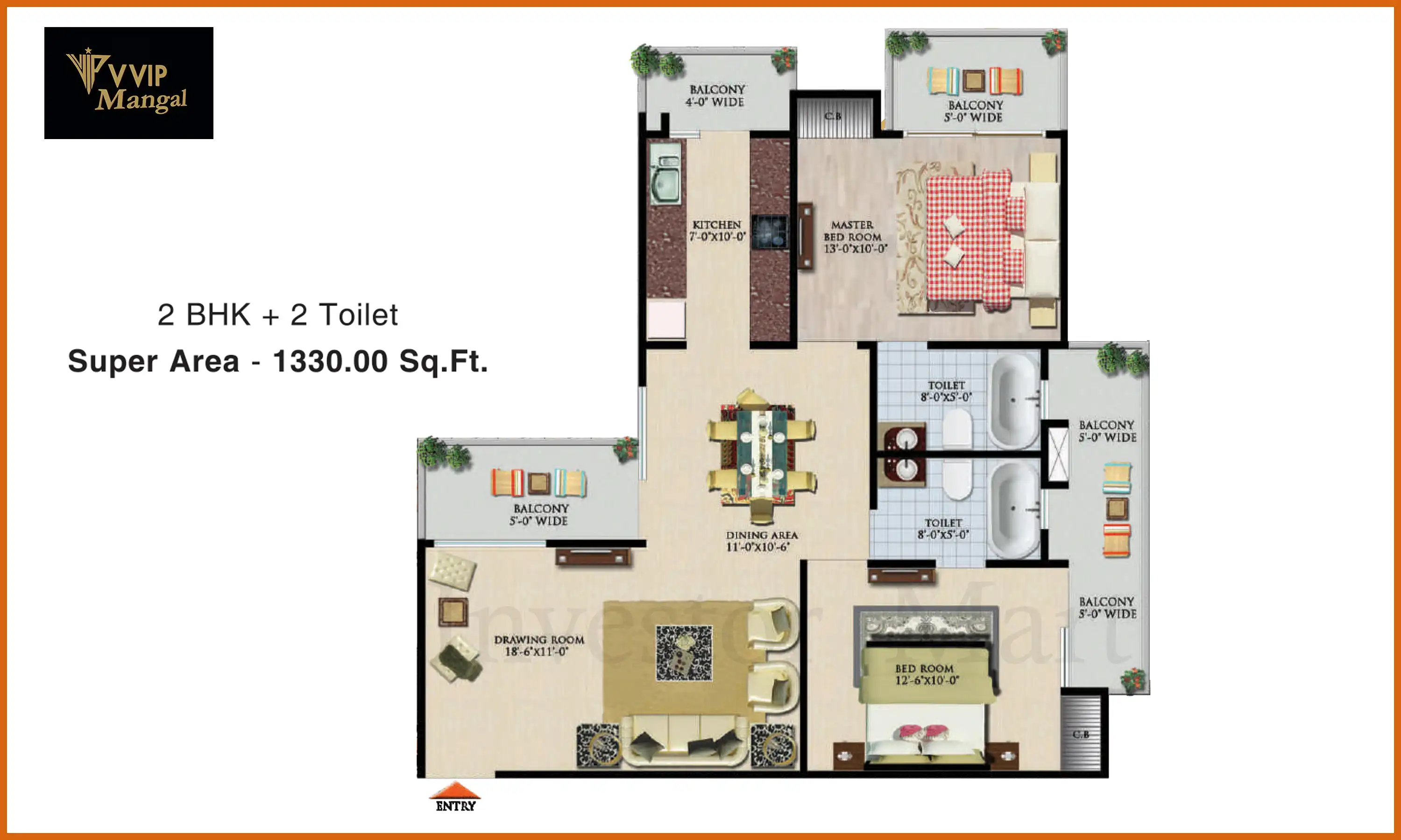 1330 Sqft