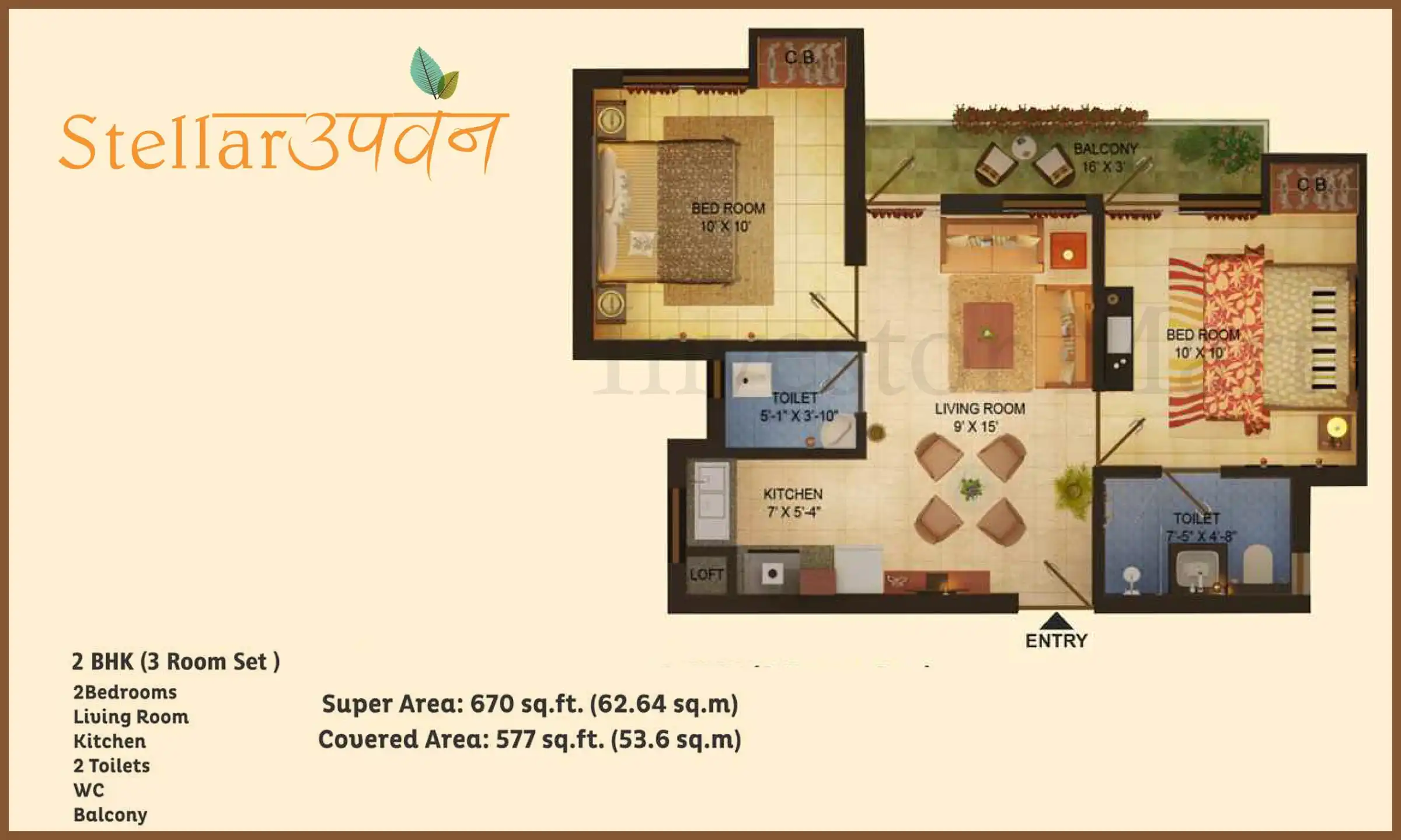 670 Sqft