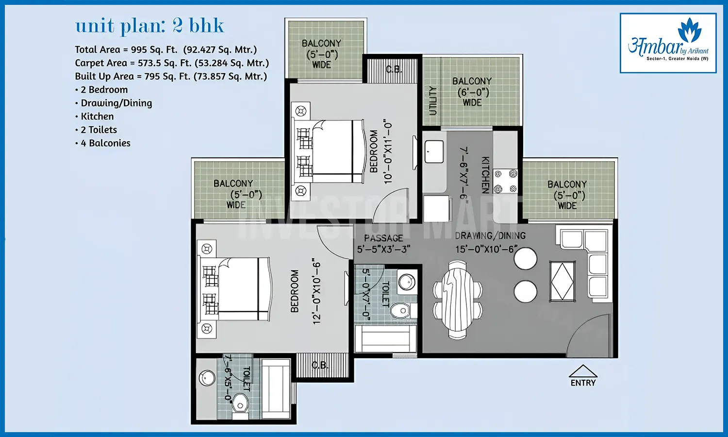 995 Sqft