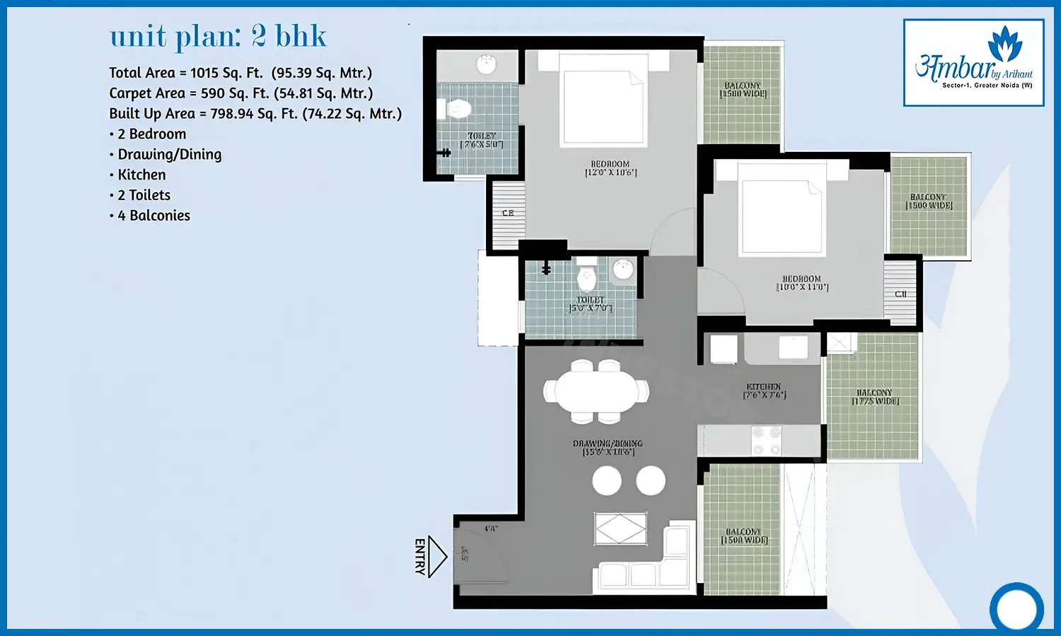 1015 Sqft